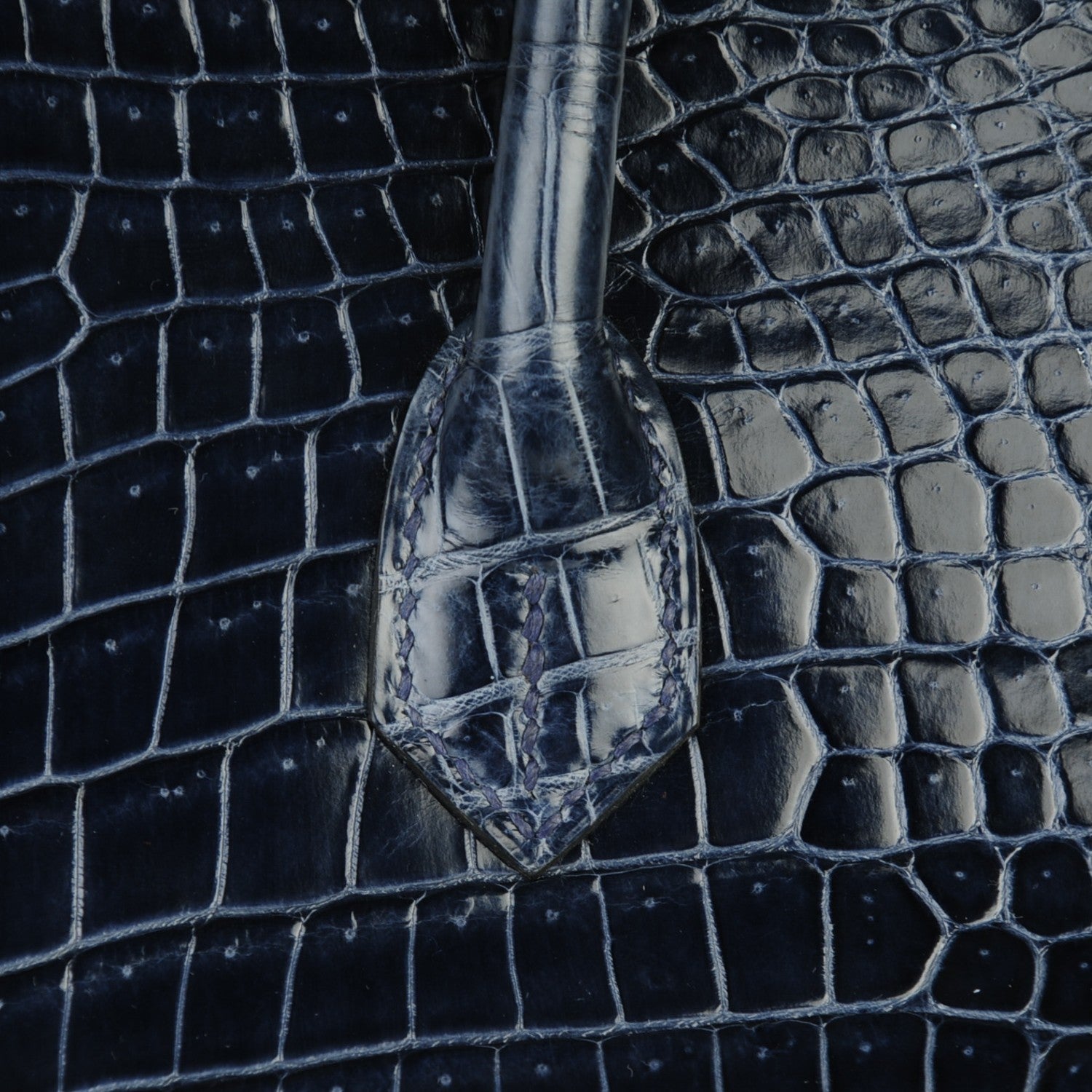 Hermes Shiny Porosus Crocodile Birkin 35 Bleu Abysse 25 of 27