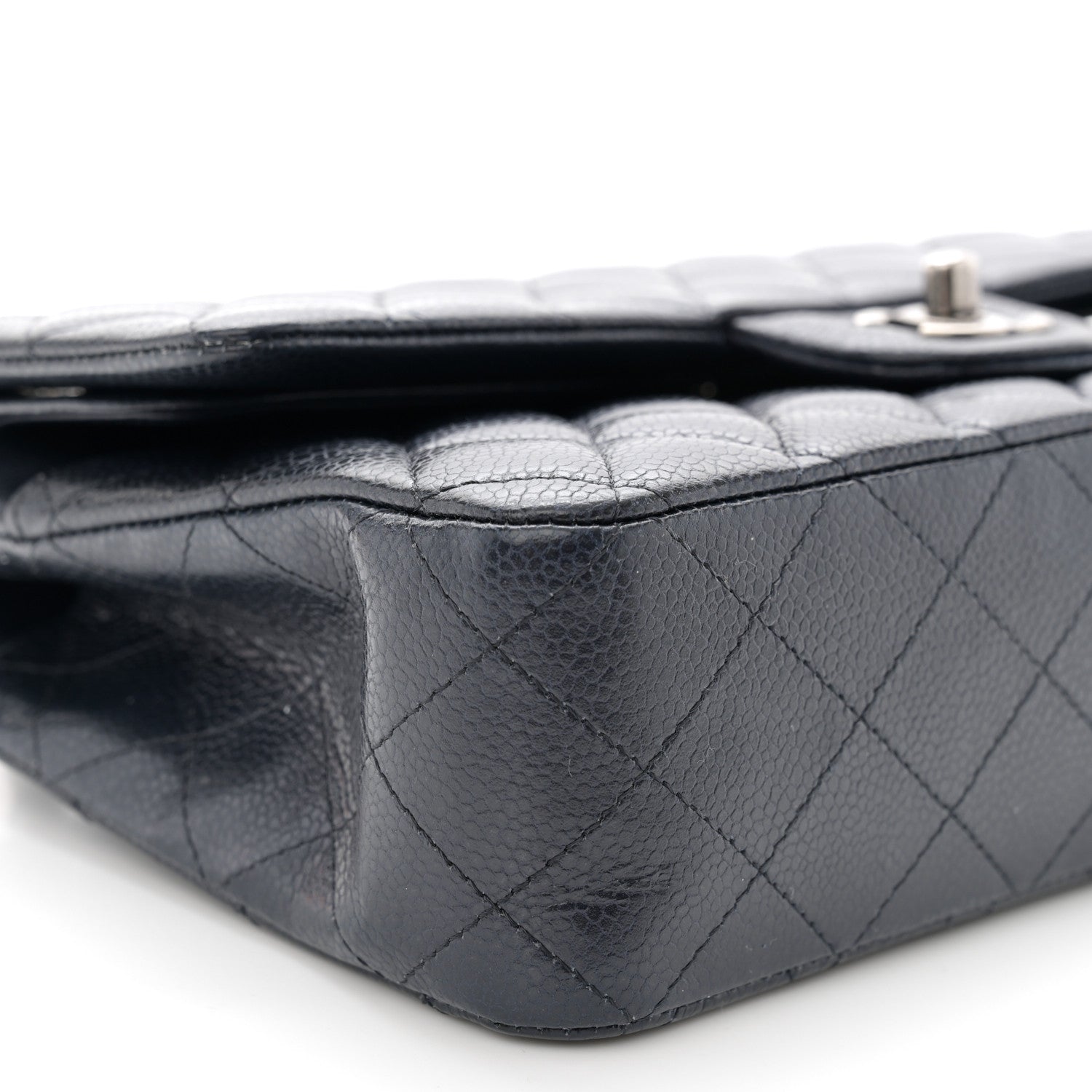 Chanel Caviar Quilted Medium Double Flap Navy 8 of 11