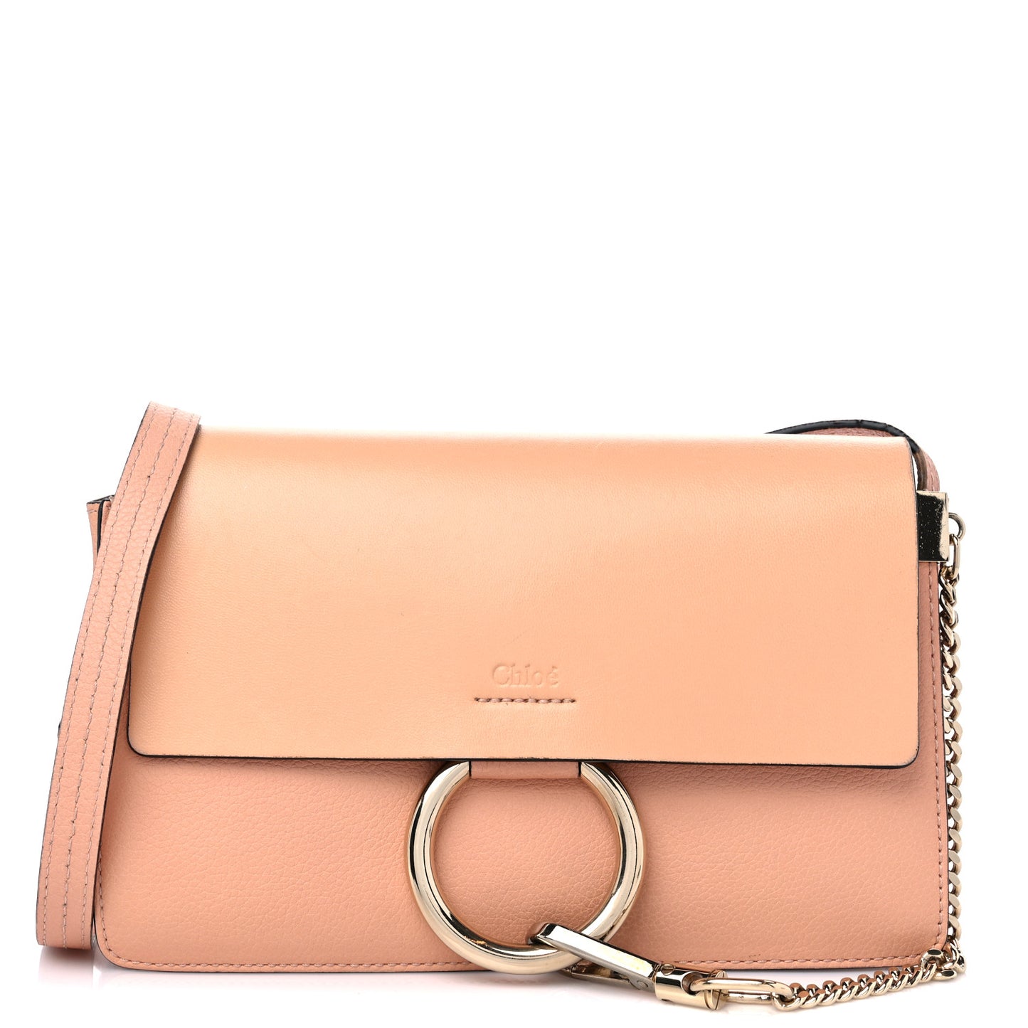 Calfskin Small Faye Shoulder Bag Blush Nude