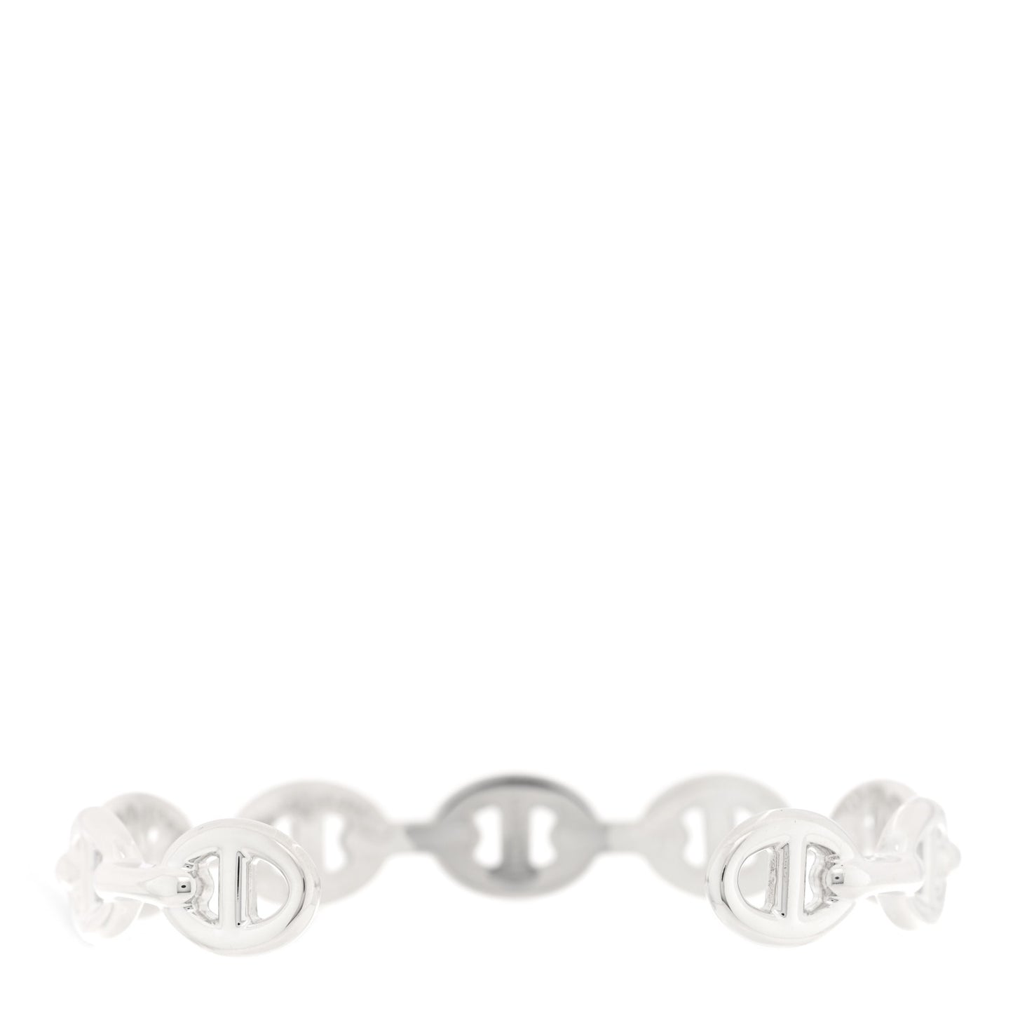 Sterling Silver MM Chaine d'Ancre Enchainee Cuff Bracelet ST