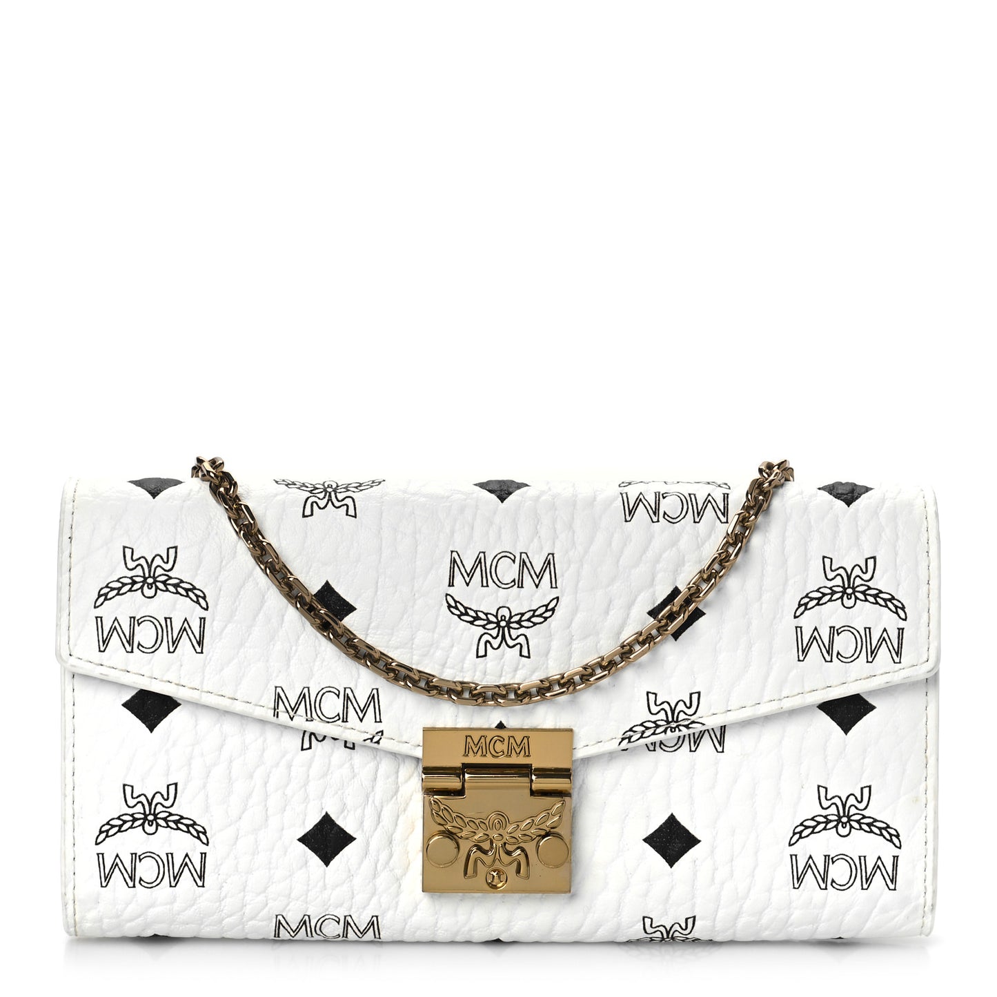 Visetos Large Patricia Wallet On Chain White
