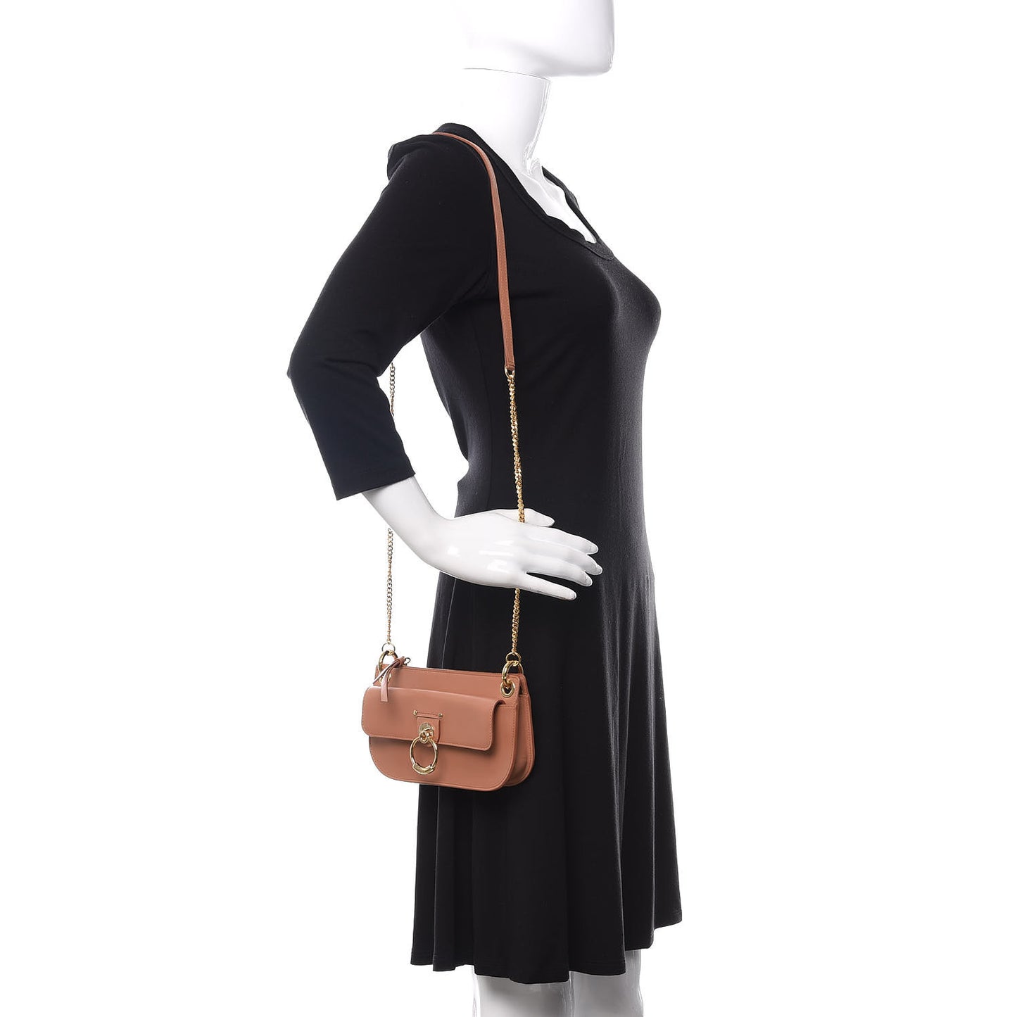 Calfskin Tess Mini Crossbody Bag Muted Brown