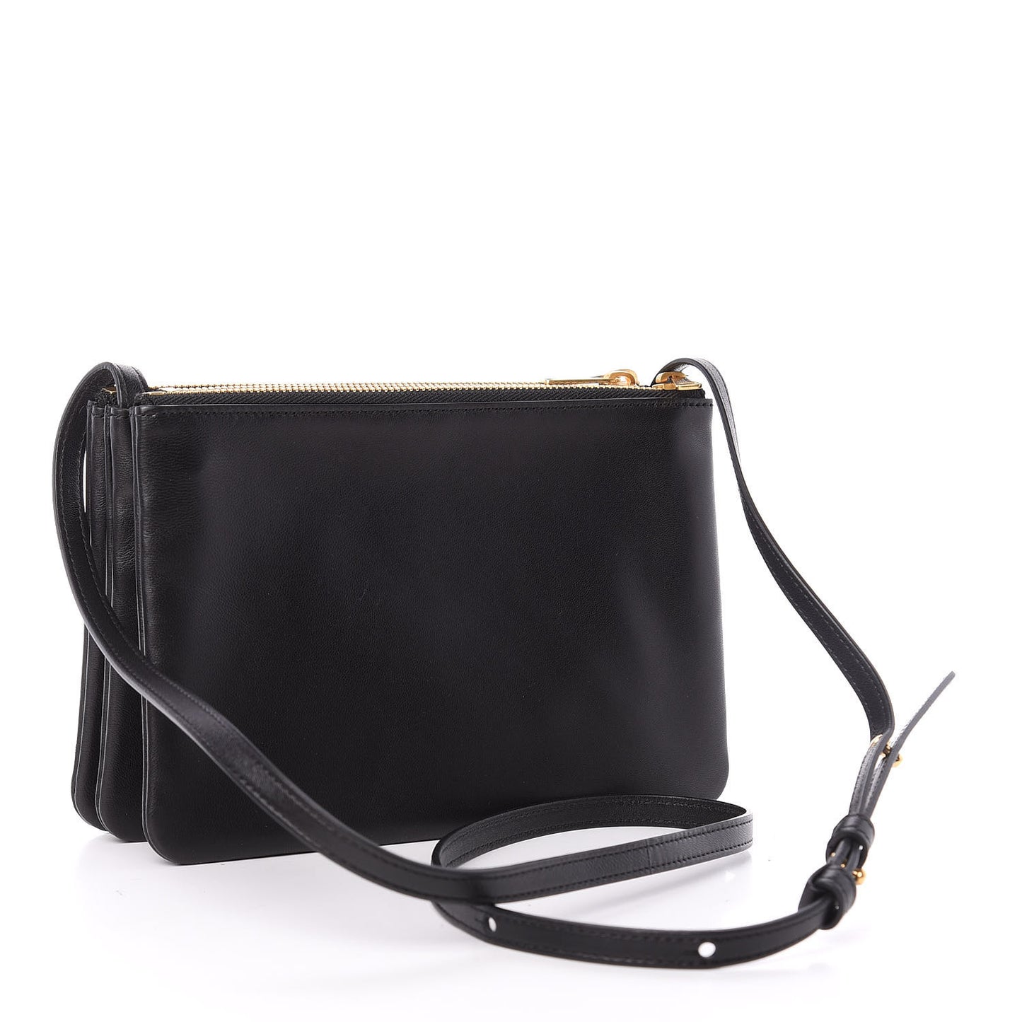 Lambskin Small Trio Crossbody Bag Black