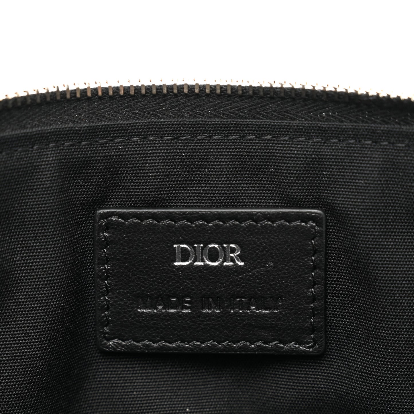 Canvas Cannage Zip Pouch Beige