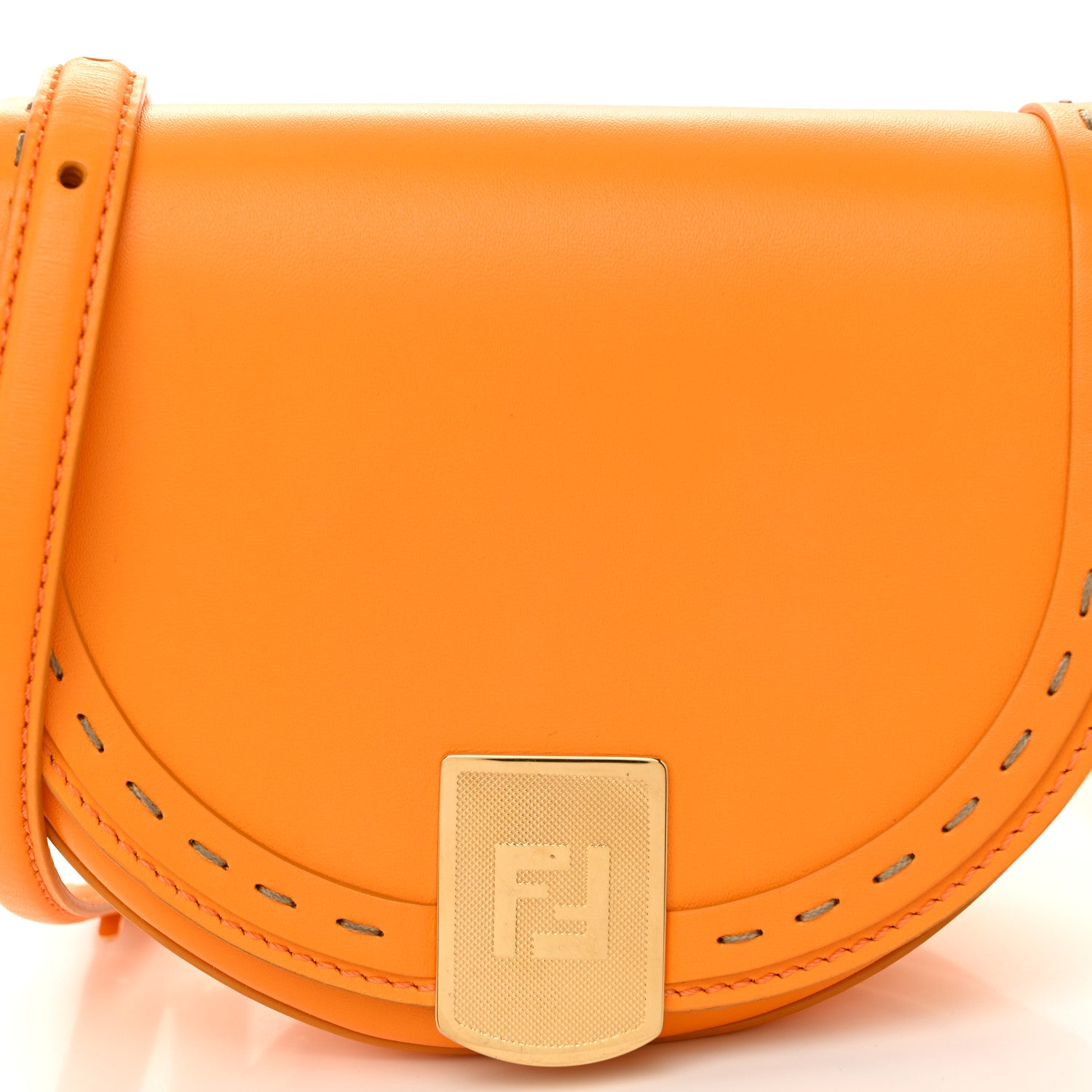 Fendi Vitello King Plexiglass Moonlight Shoulder Bag Clementine 8 of 10