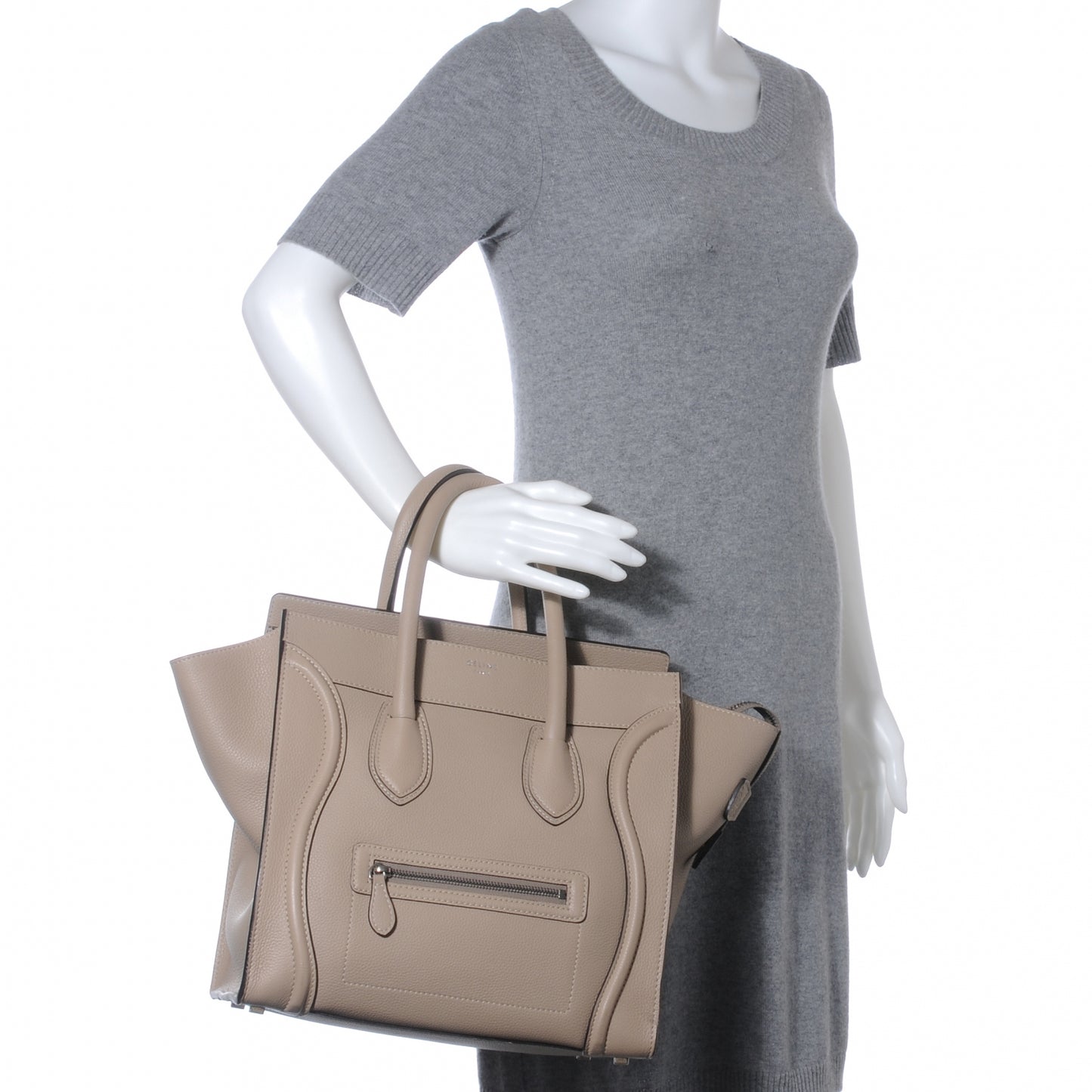 Drummed Calfskin Mini Luggage Dune