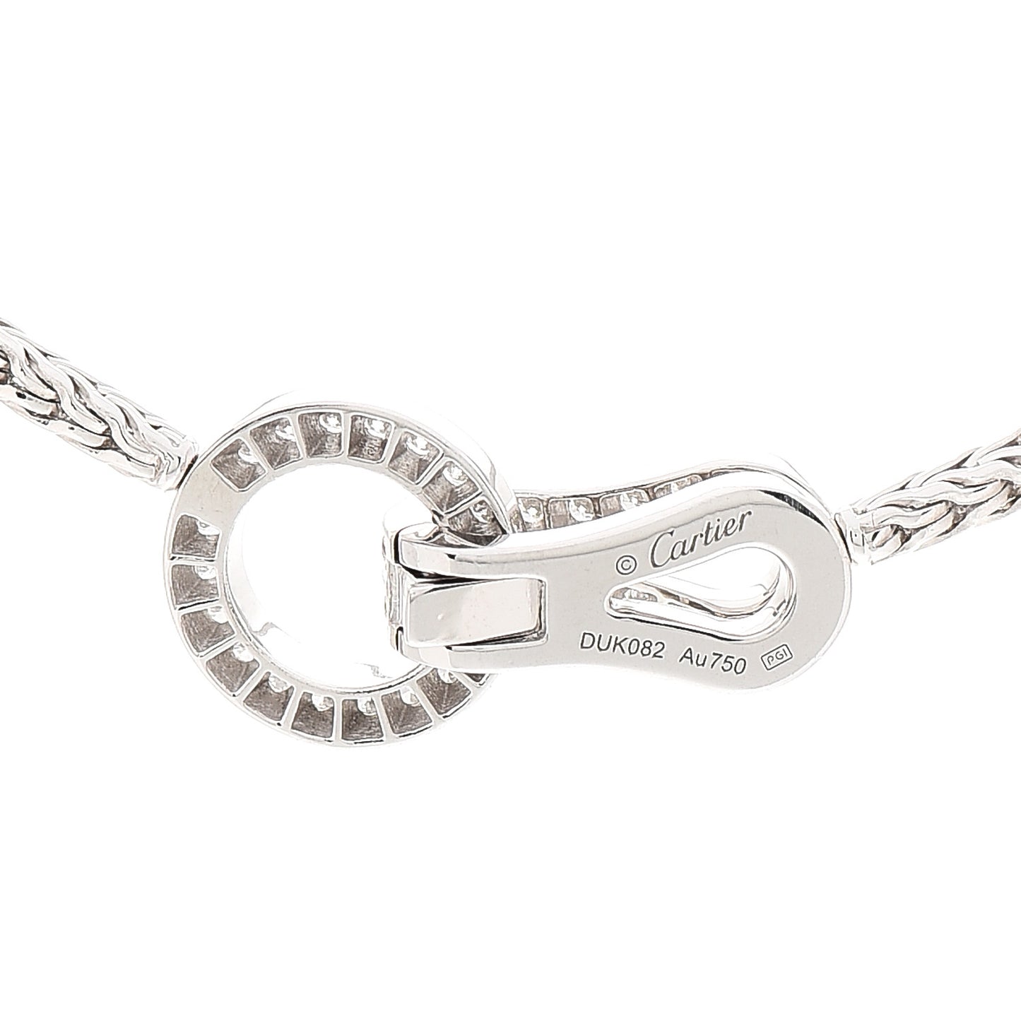 18K White Gold Diamond Agrafe Rope Necklace