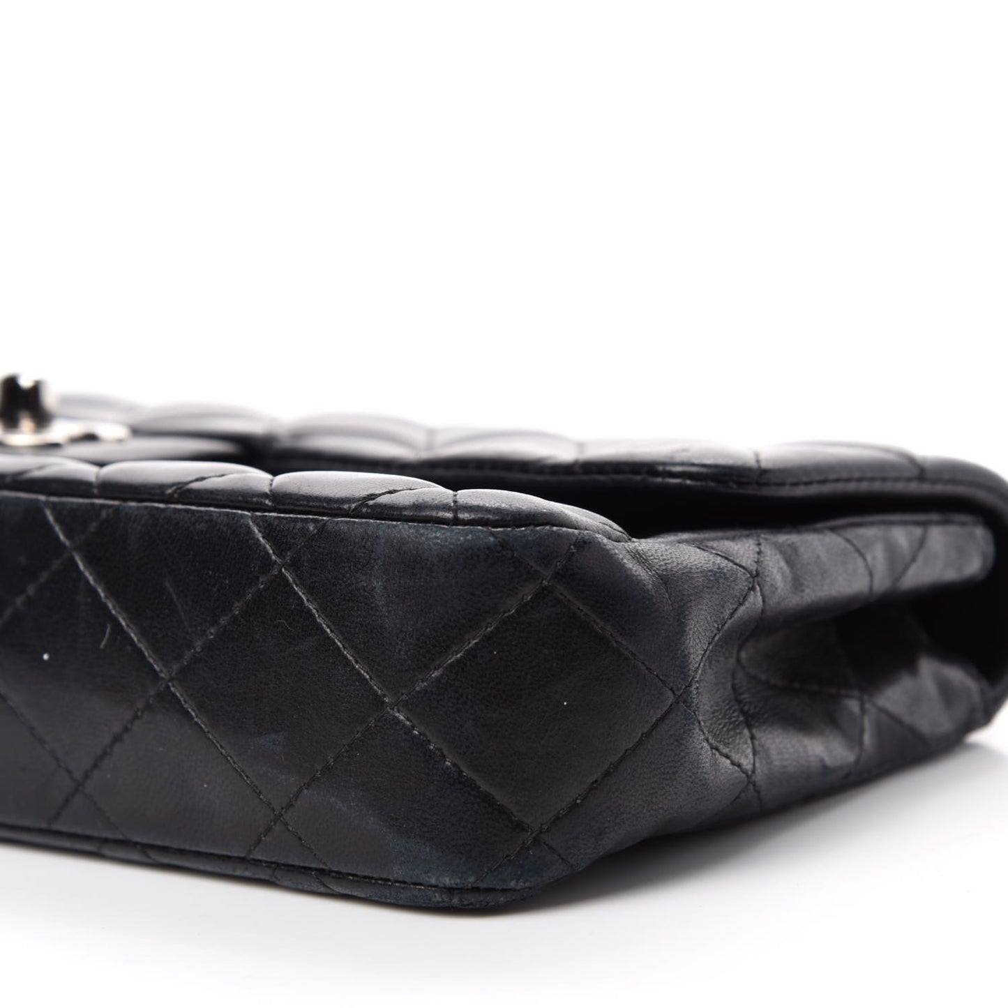 Lambskin Quilted East West Flap Black