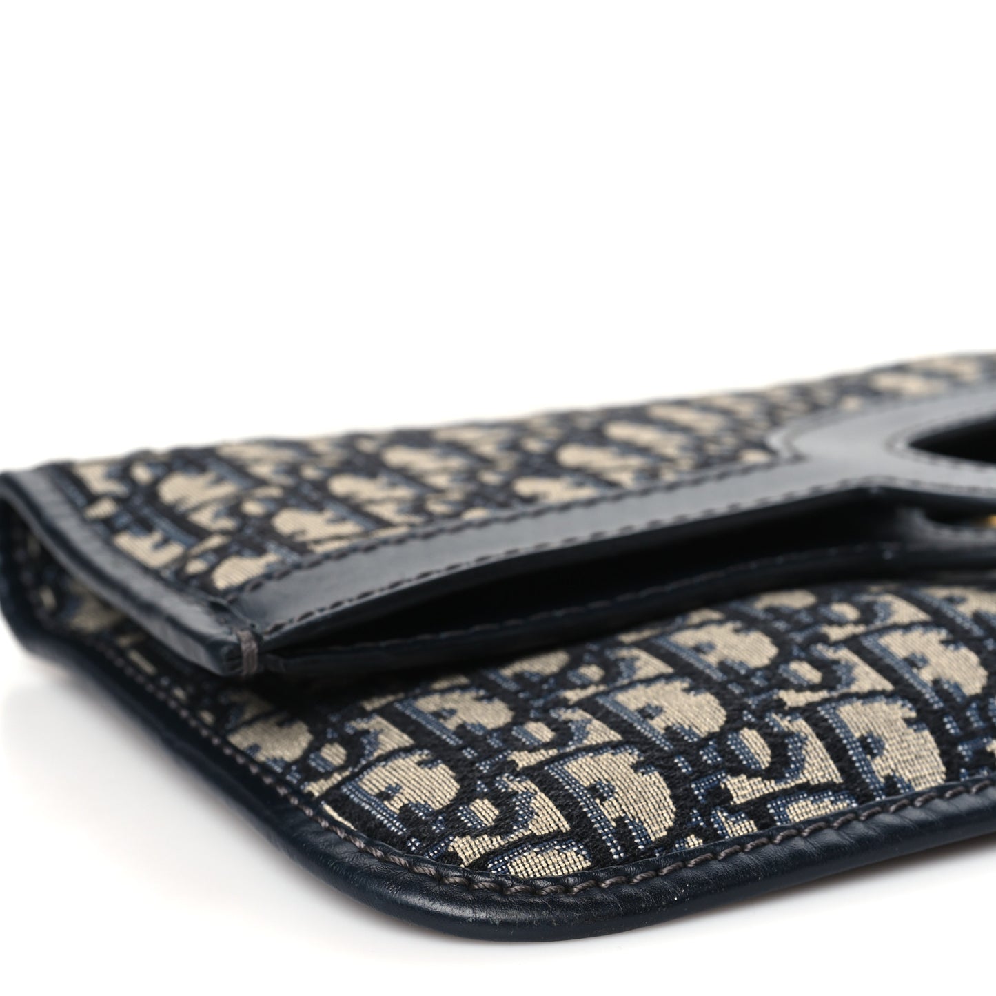 Oblique Fold Over Clutch Blue