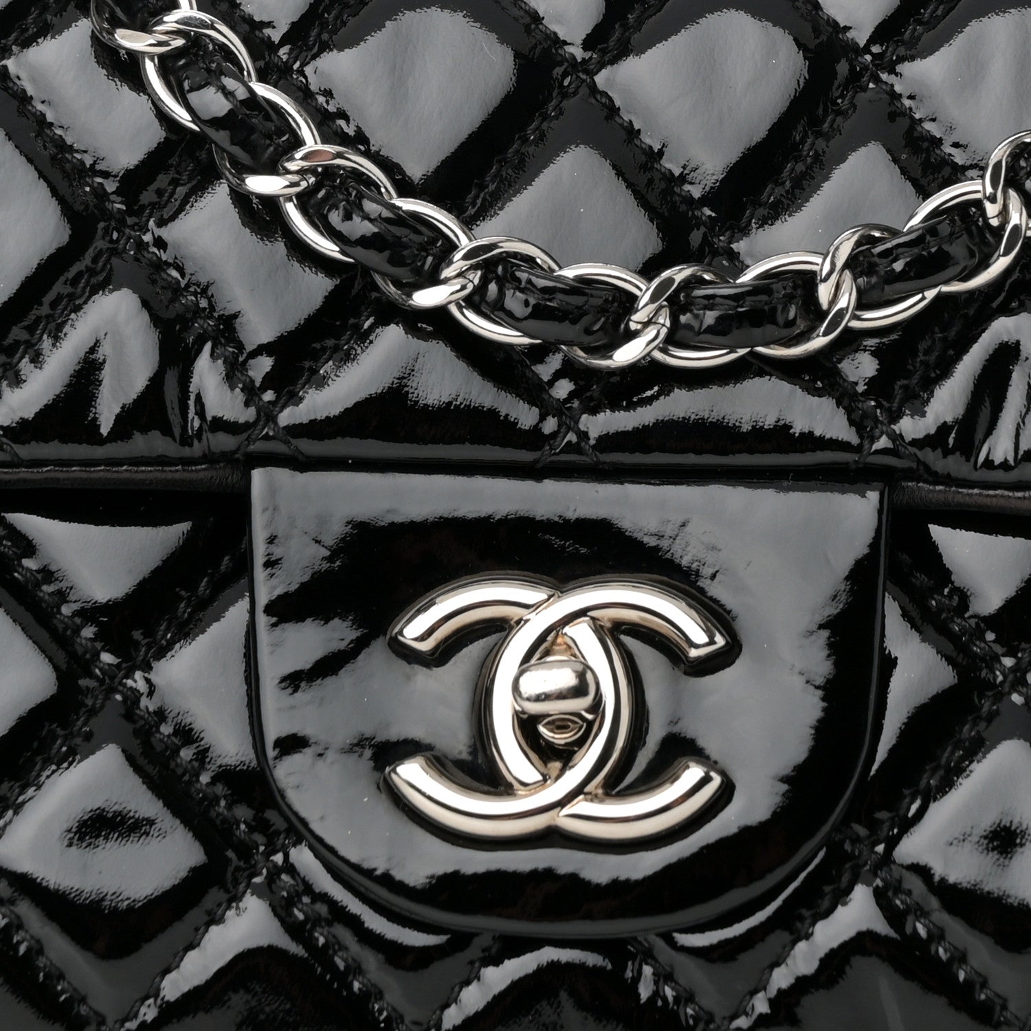 Chanel Patent Quilted Medium Single Flap Black 6 of 14