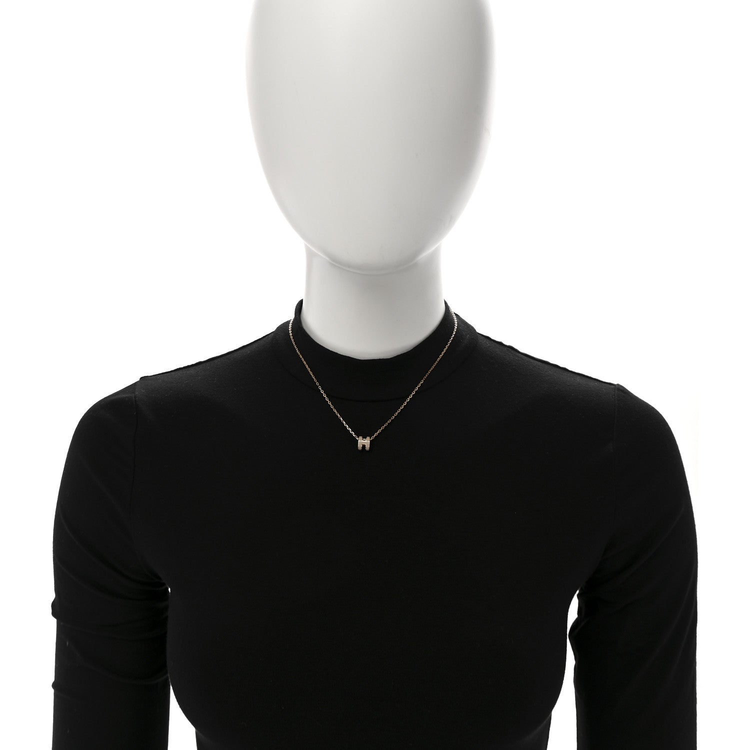 Hermes Lacquered Rose Gold Mini Pop H Pendant Necklace Marron Glace 2 of 7