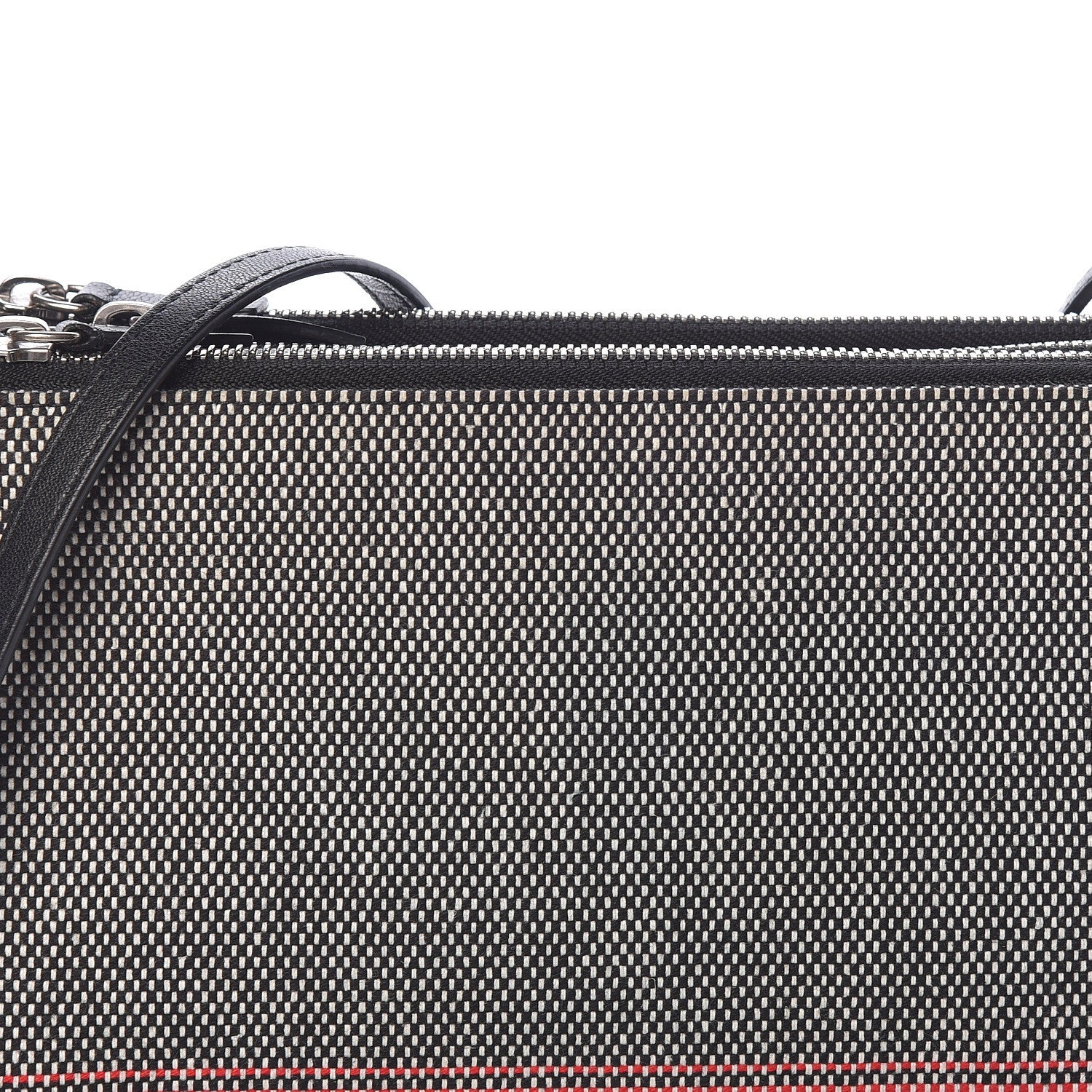 Celine Cotton Canvas Large Trio Crossbody Bag Black White 9 of 11