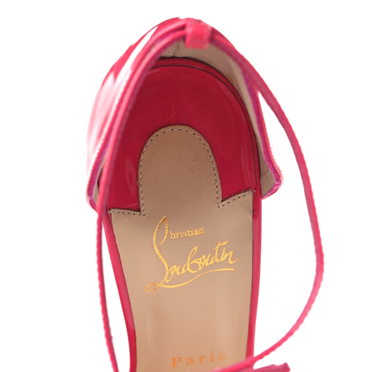 Patent Ankle Strap Sandals 40 Pink