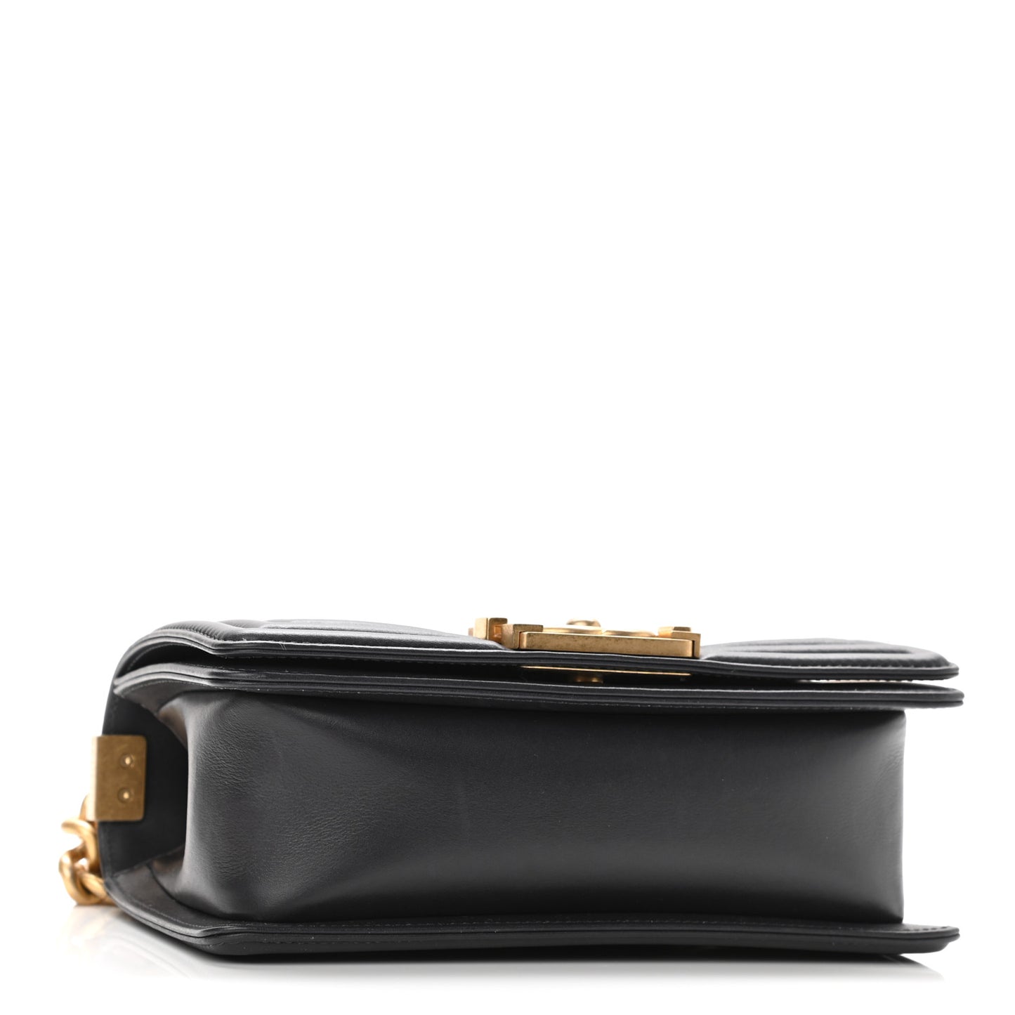 Calfskin Quilted Small Boy Flap Dark Grey