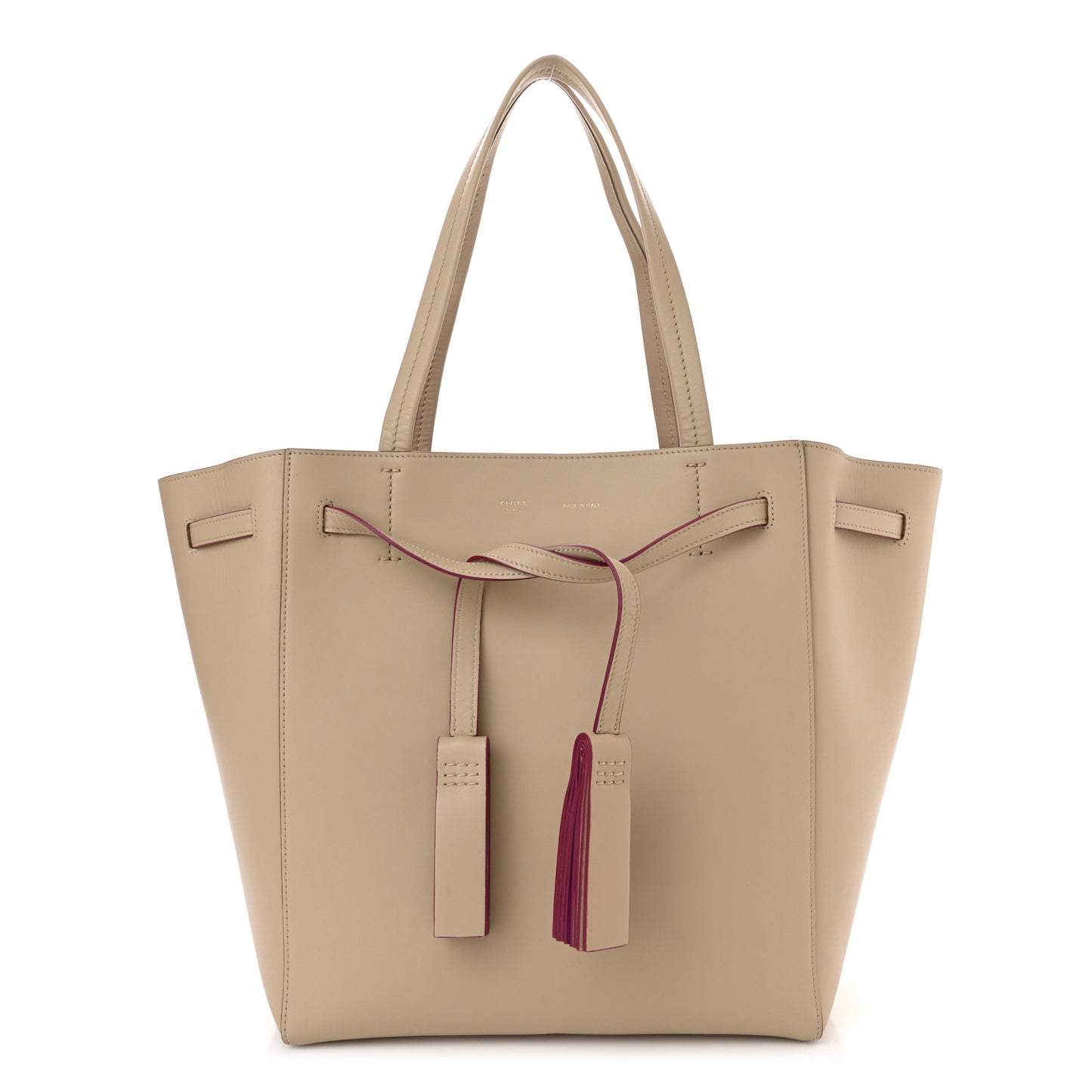 Smooth Calfskin Small Tassel Cabas Phantom Dune Magenta