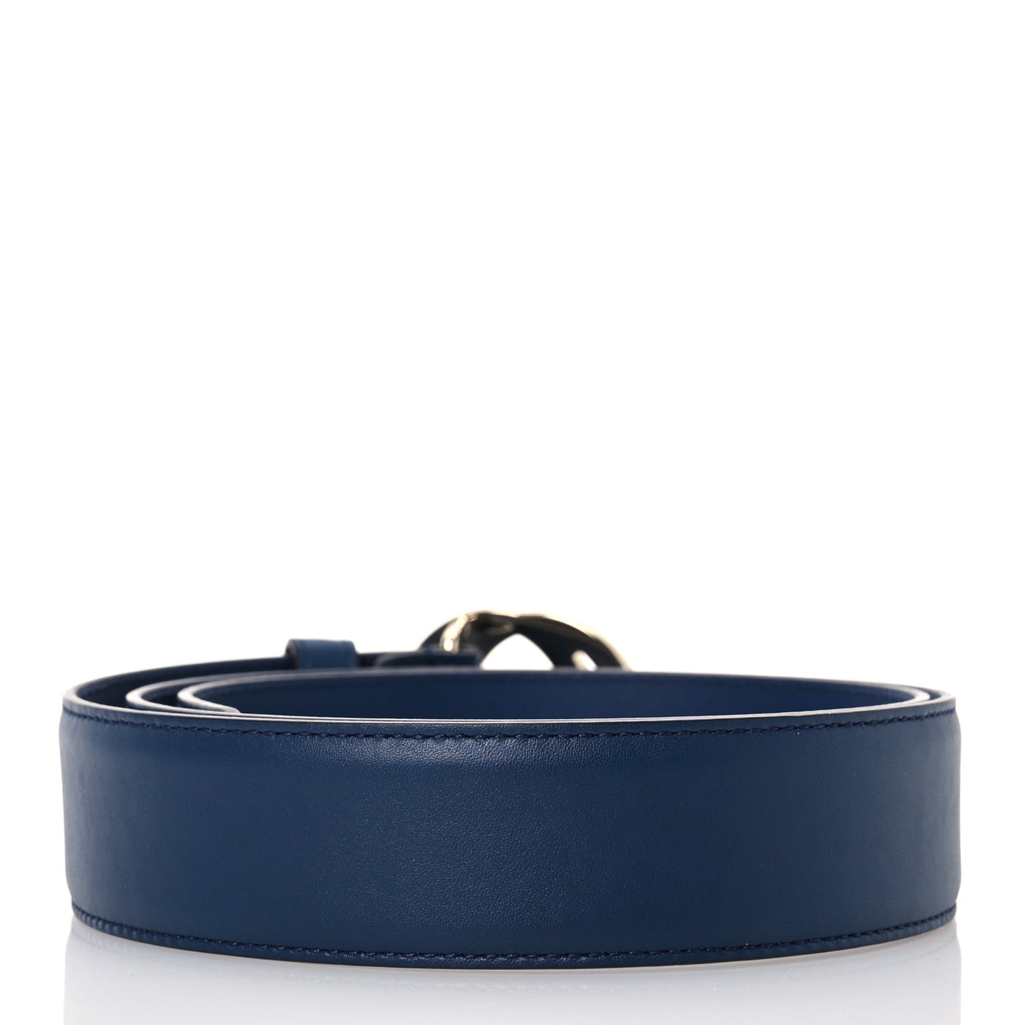 Moon Calfskin Interlocking G 37mm Belt 90 36 Cobalt Blue