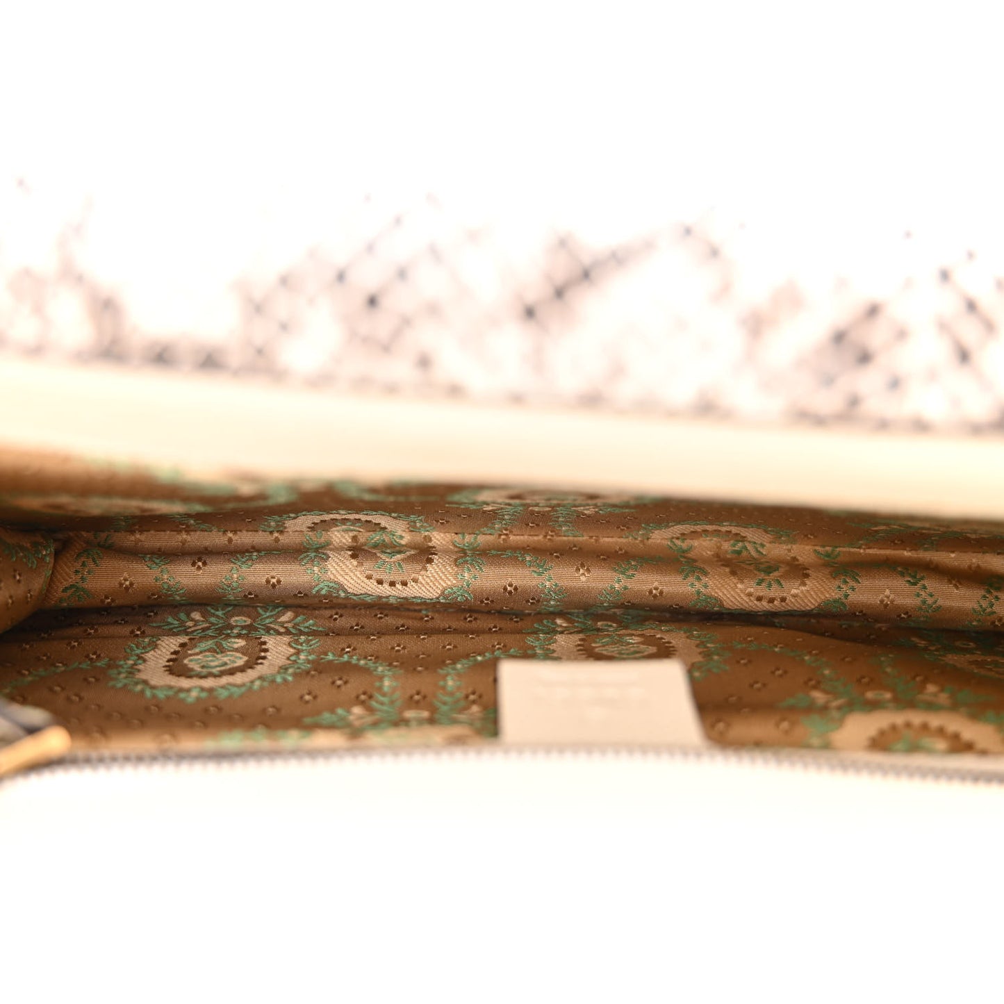 Calfskin Snakeskin Studded Medium Ottilia Top Handle Bag White