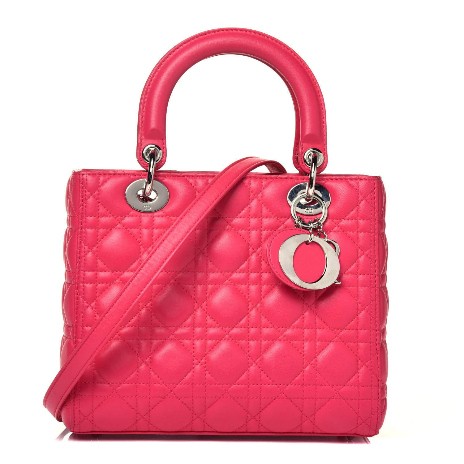 Christian Dior Lambskin Cannage Medium Lady Dior Pink 1 of 10