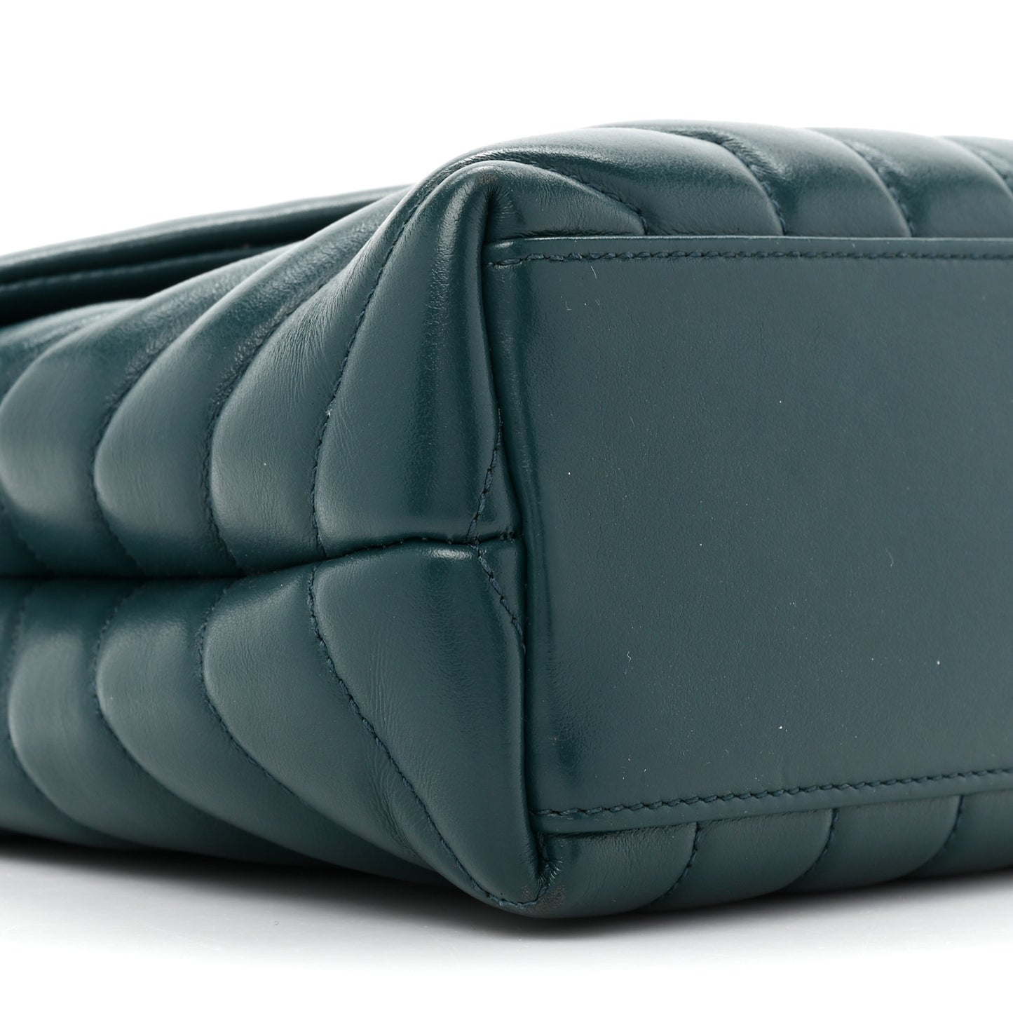Calfskin Y Quilted Monogram Small Loulou Chain Satchel Green