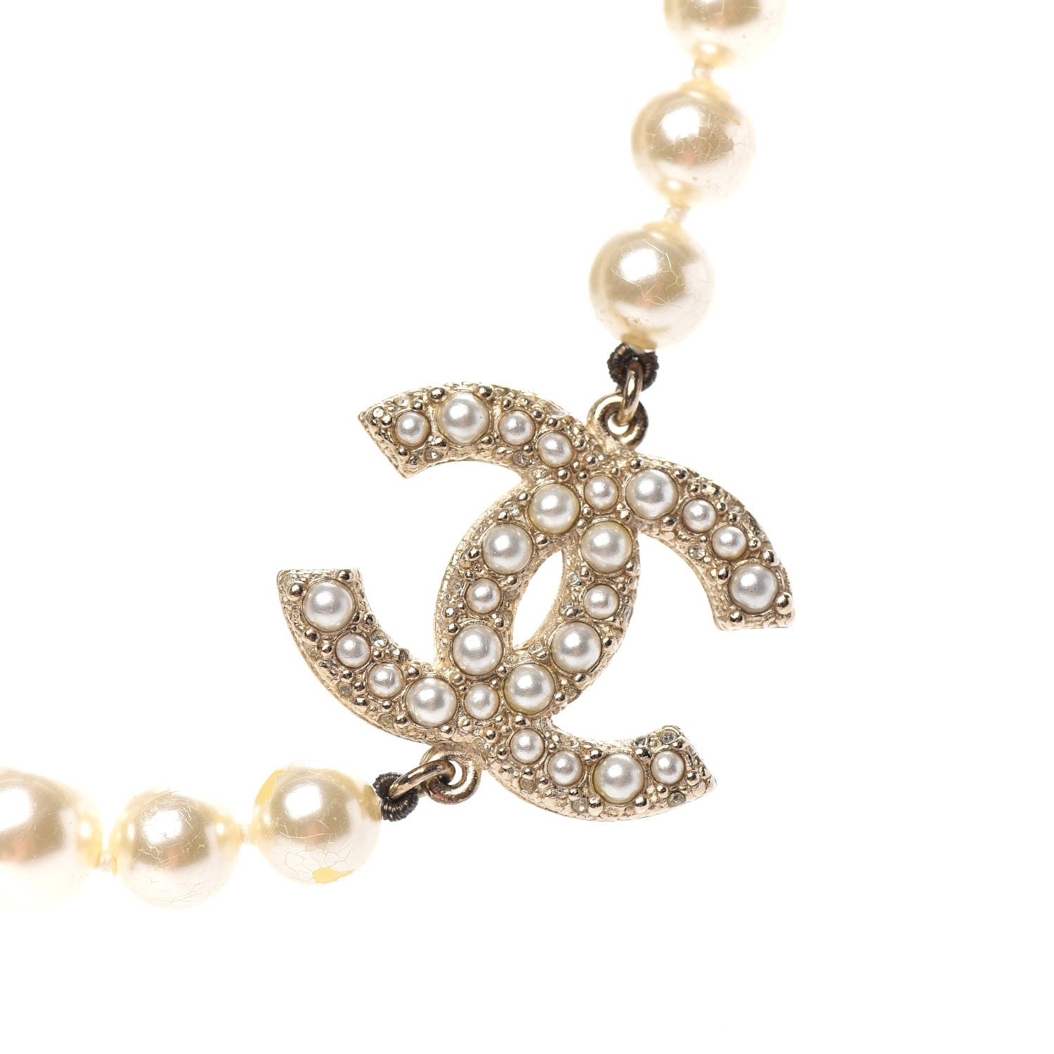 Chanel Graduated Pearl CC Short Necklace Gold 4 of 6