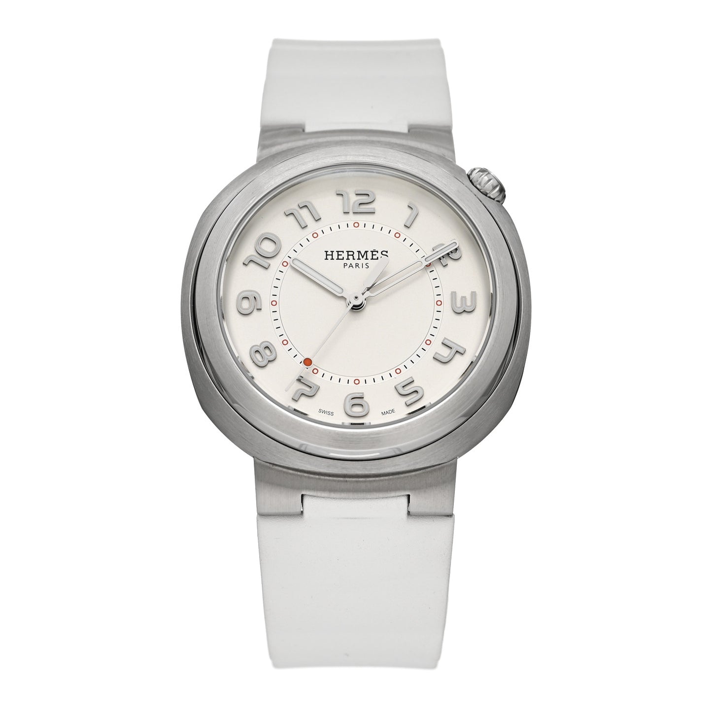 Stainless Steel Rubber 36mm Cut Automatic Watch Blanc