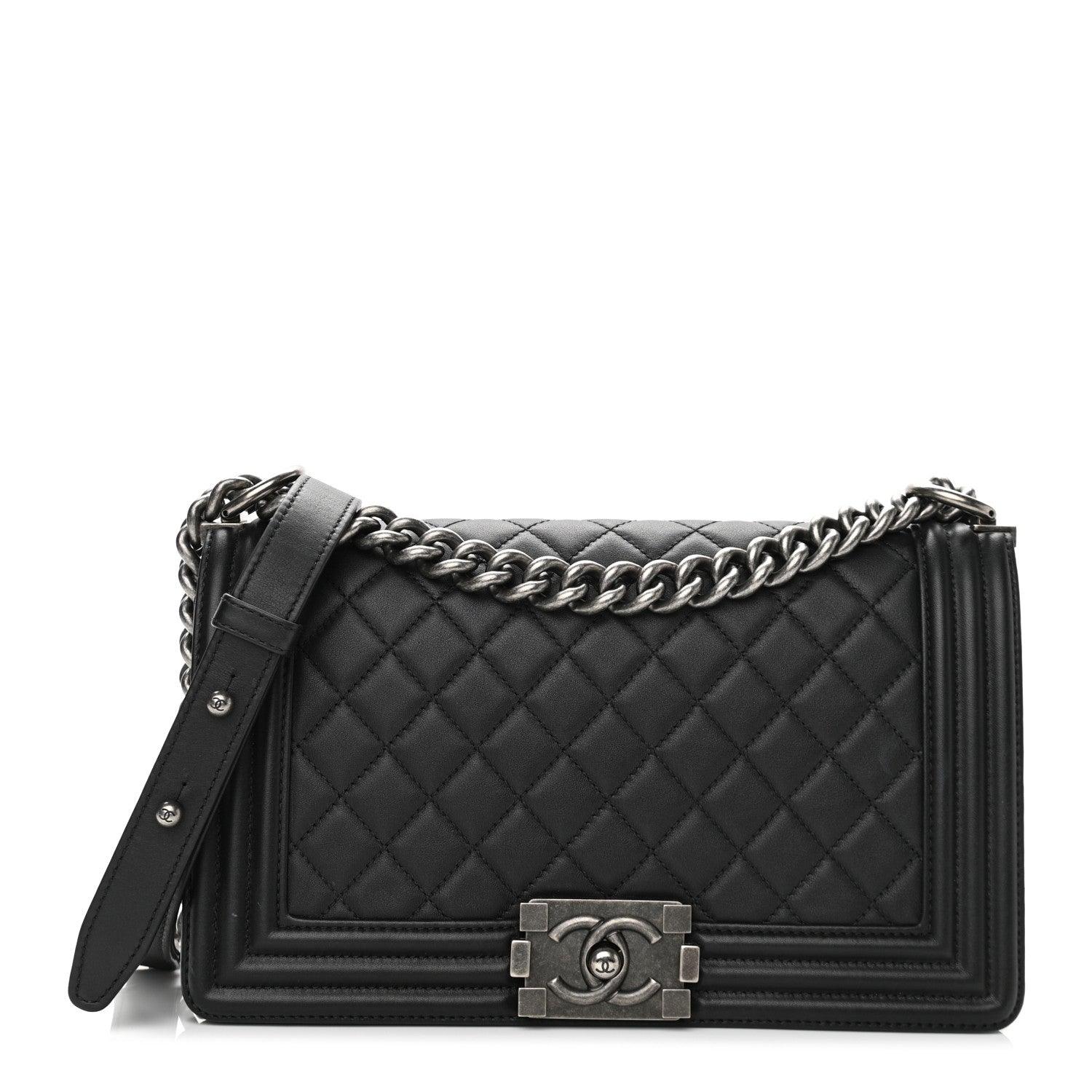 Chanel Calfskin Quilted Medium Boy Flap Black 1 of 11