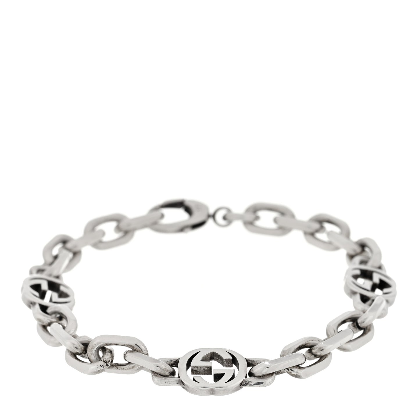Sterling Silver Narrow Interlocking G Link Bracelet