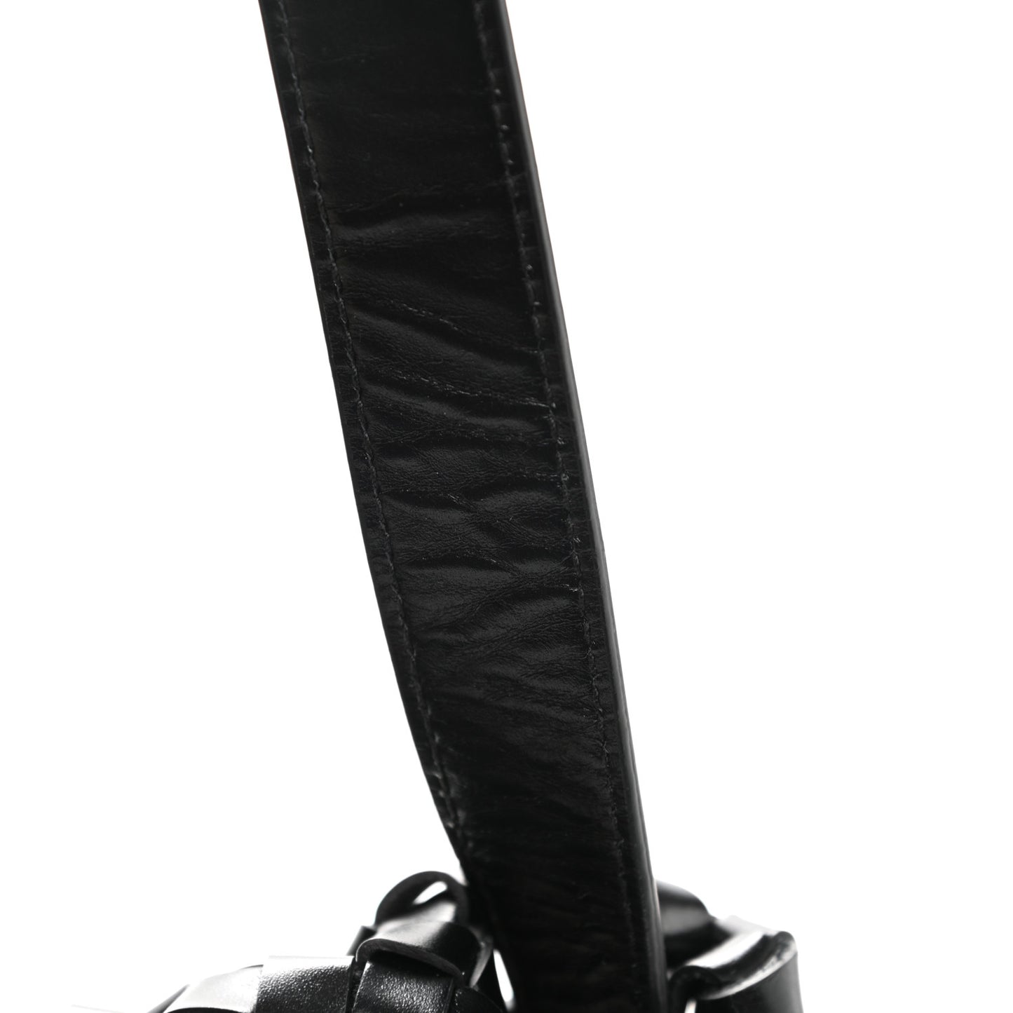 Nappa Intrecciato Crochet The Window Crossbody Bag Black