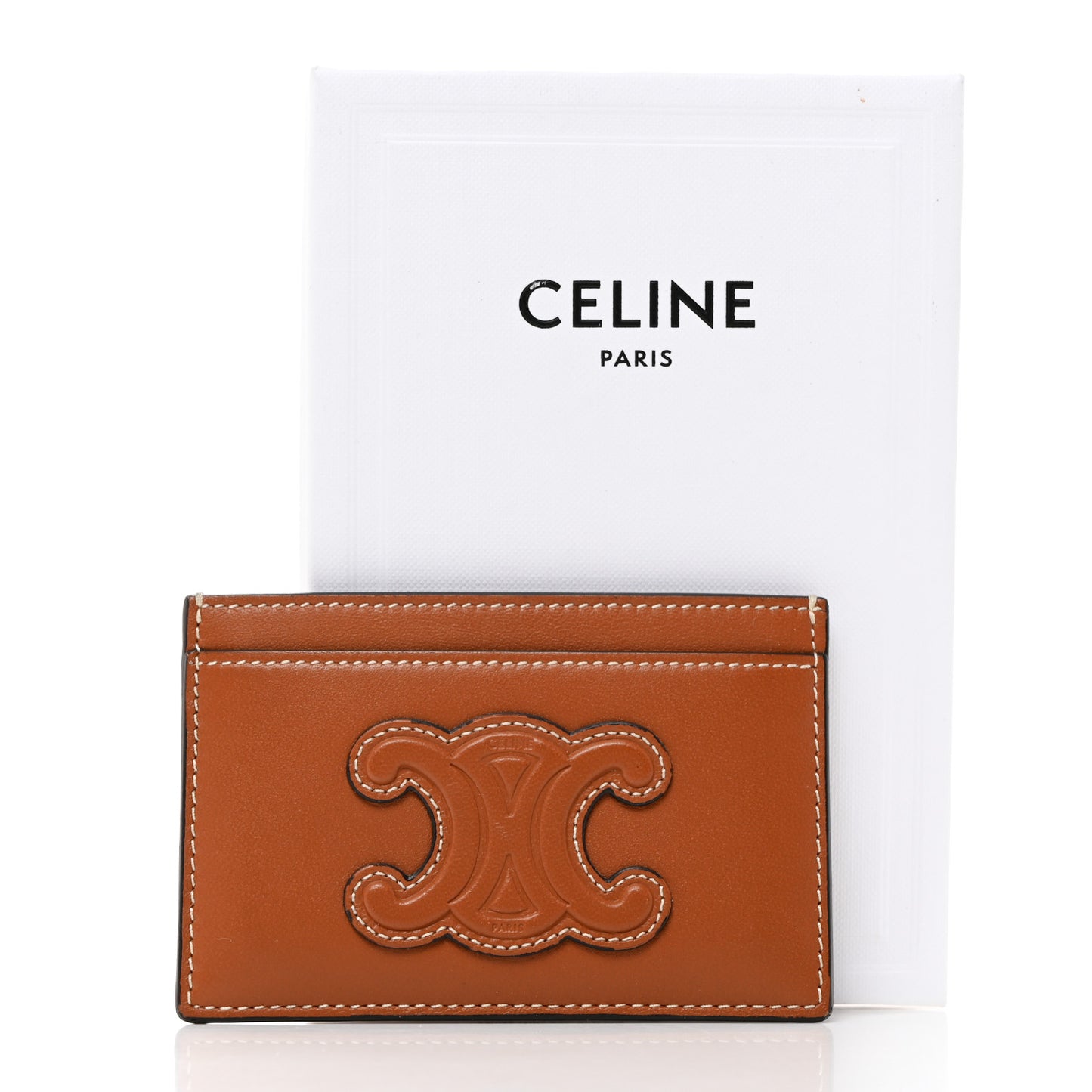 Smooth Calfskin Cuir Triomphe Card Holder Tan