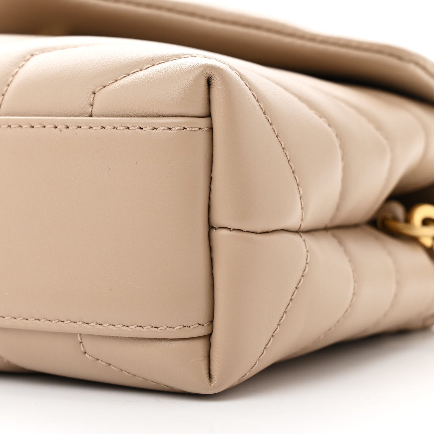 Calfskin Y Quilted Monogram Toy Loulou Crossbody Bag Dark Beige