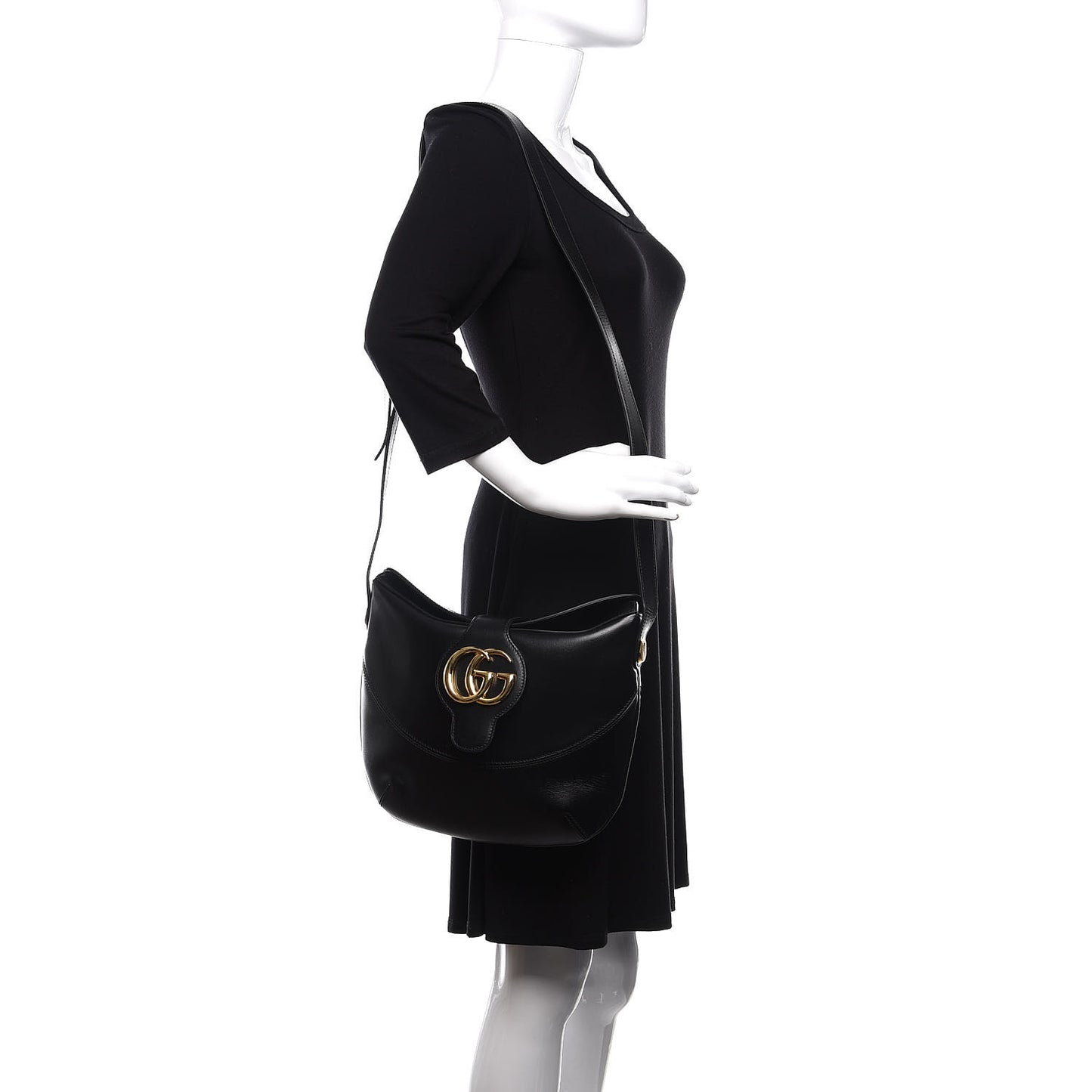Calfskin Medium Arli Shoulder Bag Black