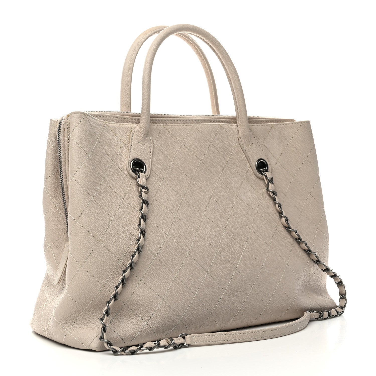 Chanel Grained Vegetal Calfskin Urban Shopping Tote Light Beige 2 of 14