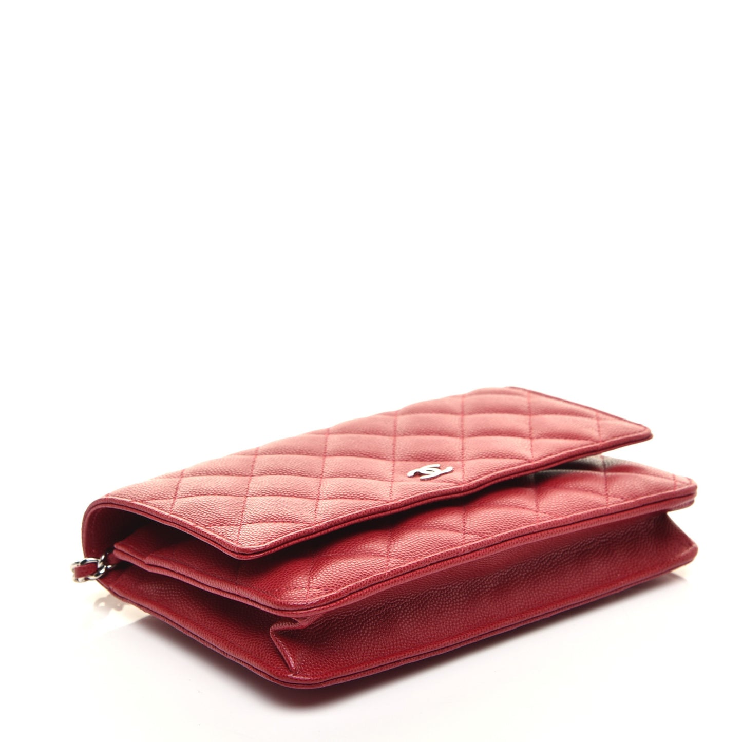 Caviar Quilted Wallet On Chain WOC Red