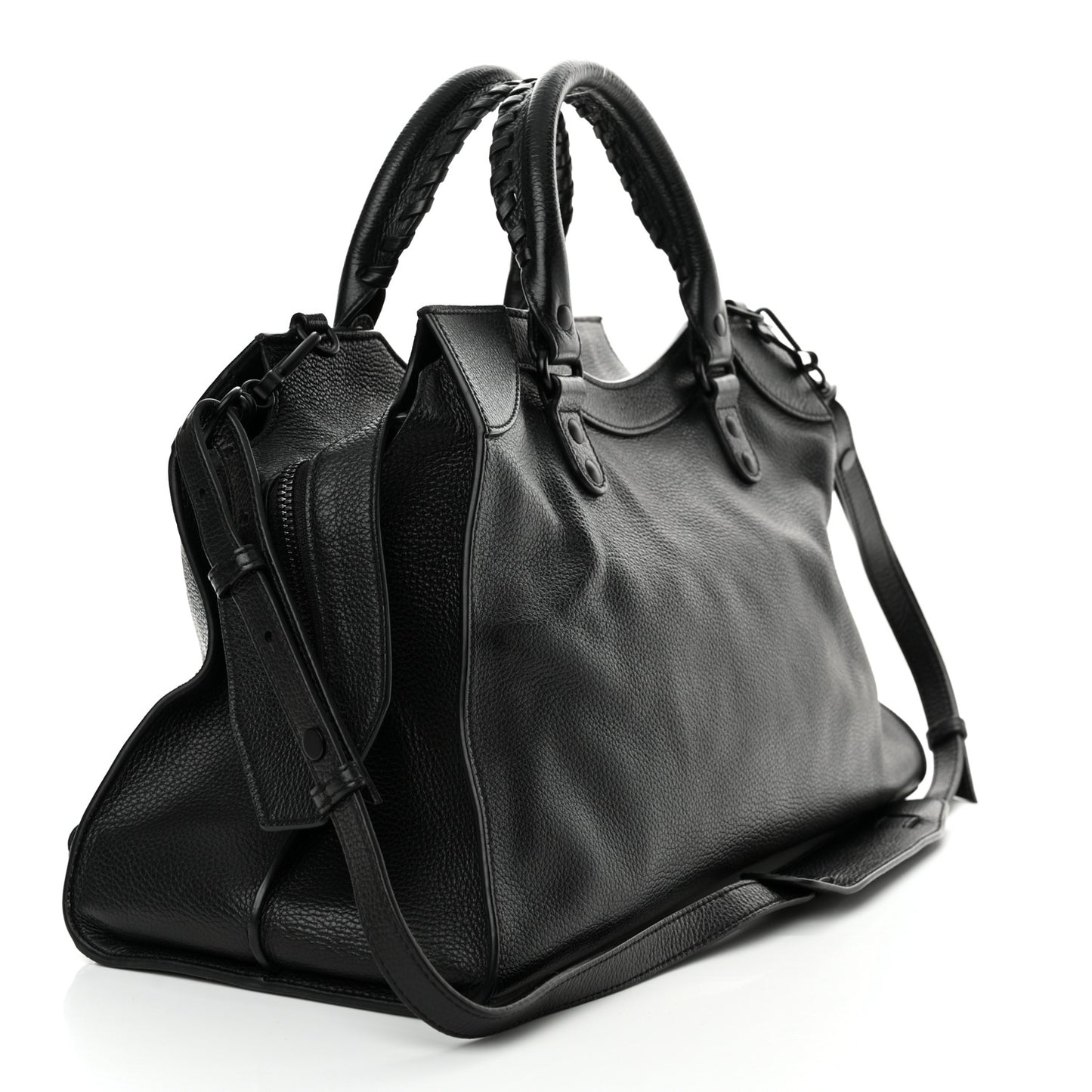 Grained Calfskin Black Hardware Neo Classic City Black