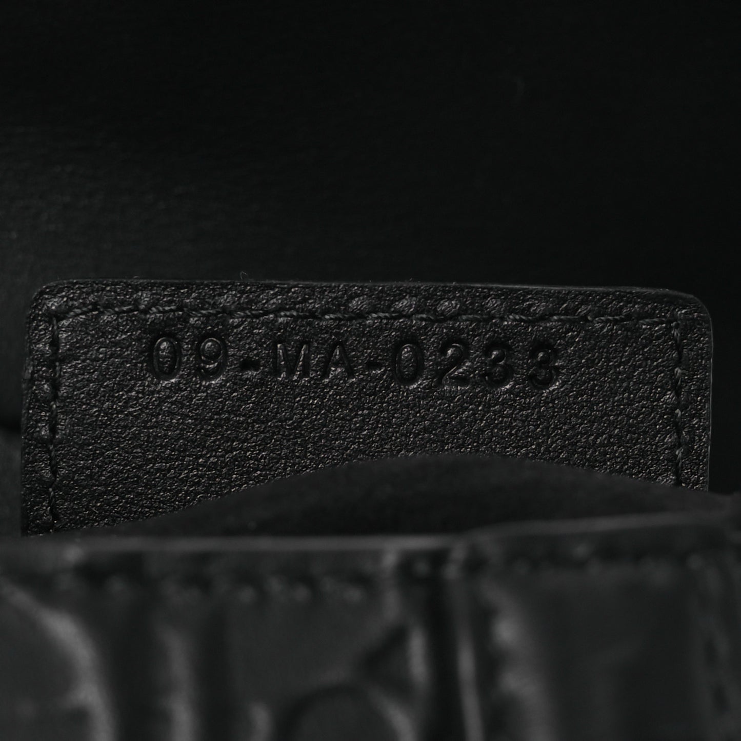 Calfskin Embossed Oblique Saddle Bag With Strap Black