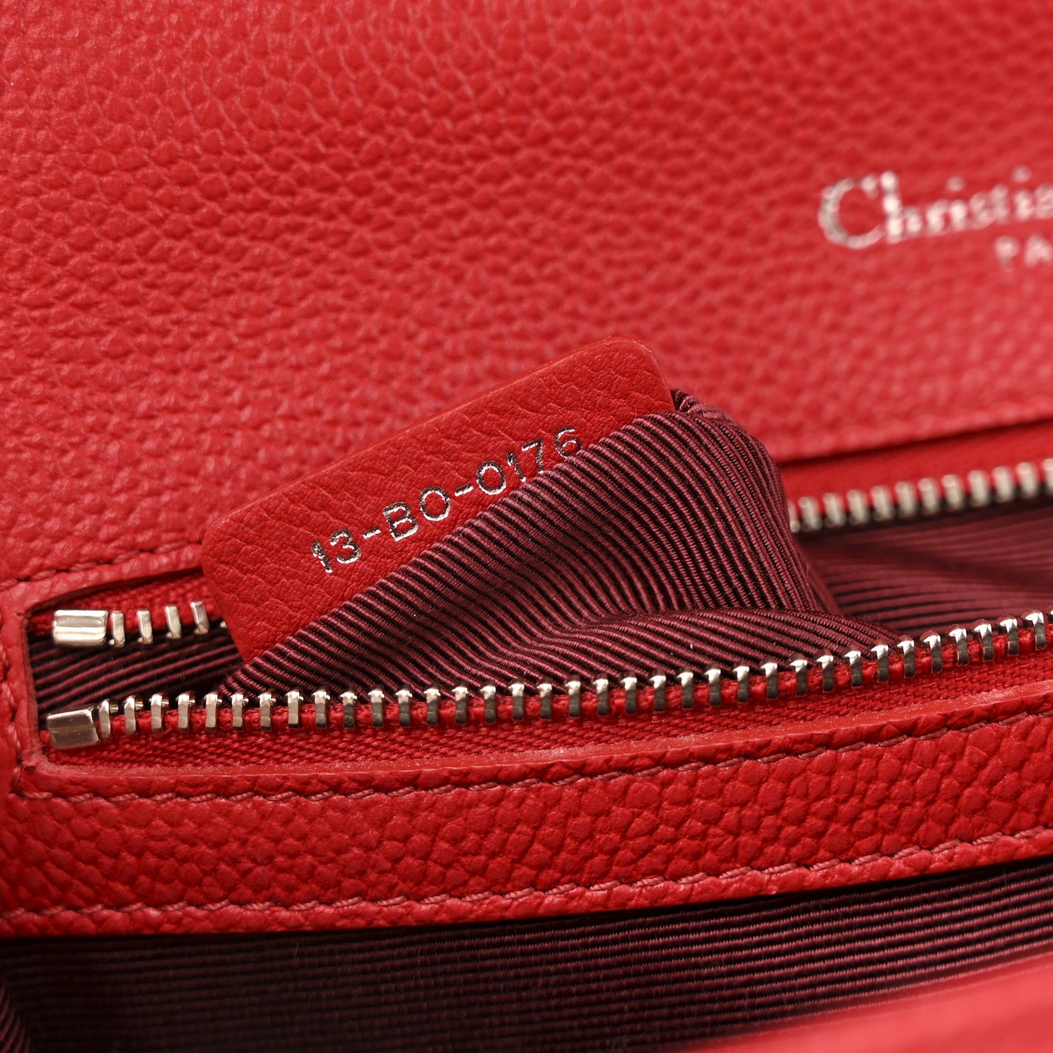 Christian Dior Grained Calfskin Small Diorama Flap Bag Red 7 of 13