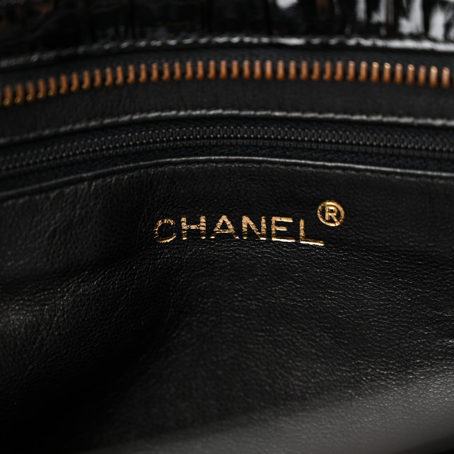 Patent Quilted CC Shoulder Bag Black