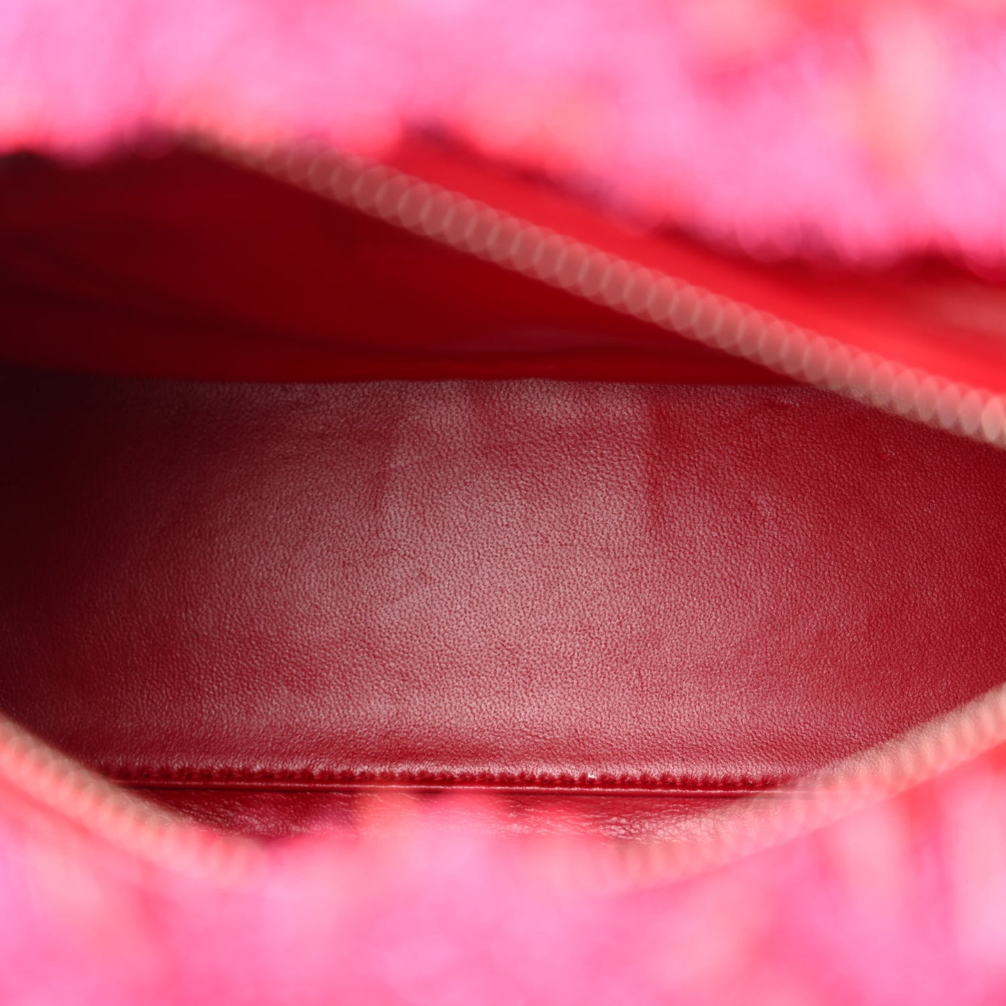 Tweed Fringe Rhinestone Medium Lady Dior Red