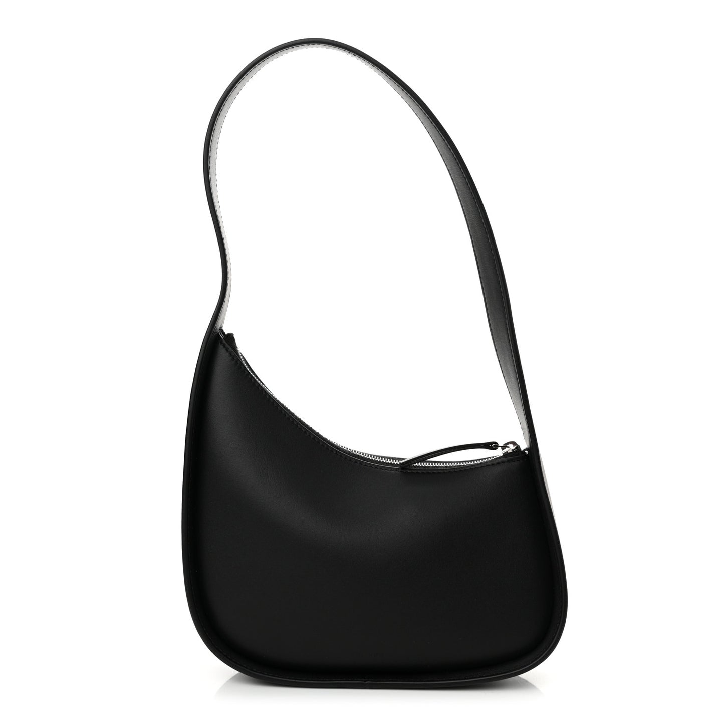 Smooth Calfskin Half Moon Shoulder Bag Black