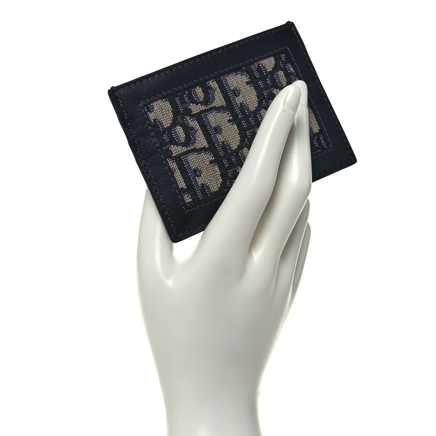 Calfskin Oblique Card Holder Blue
