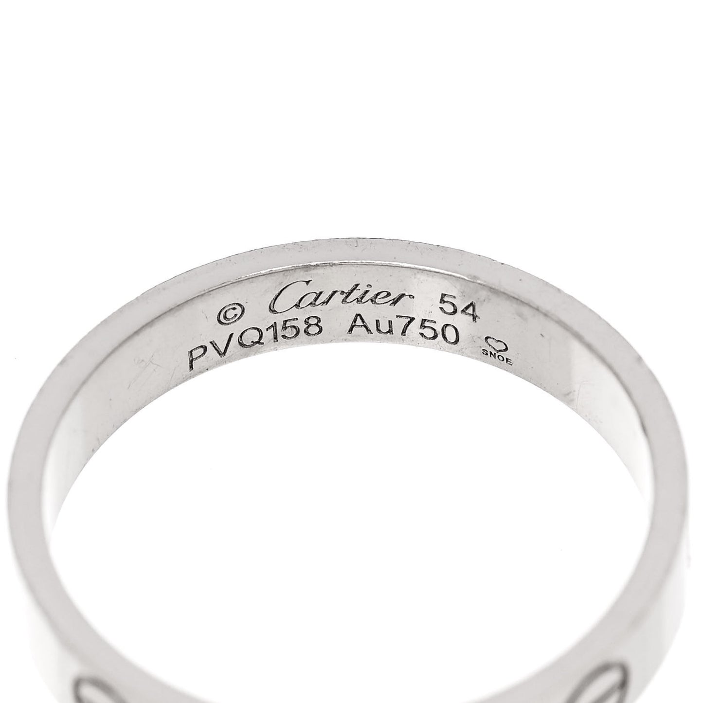 18K White Gold 3.5mm LOVE Wedding Band Ring 54 6.75