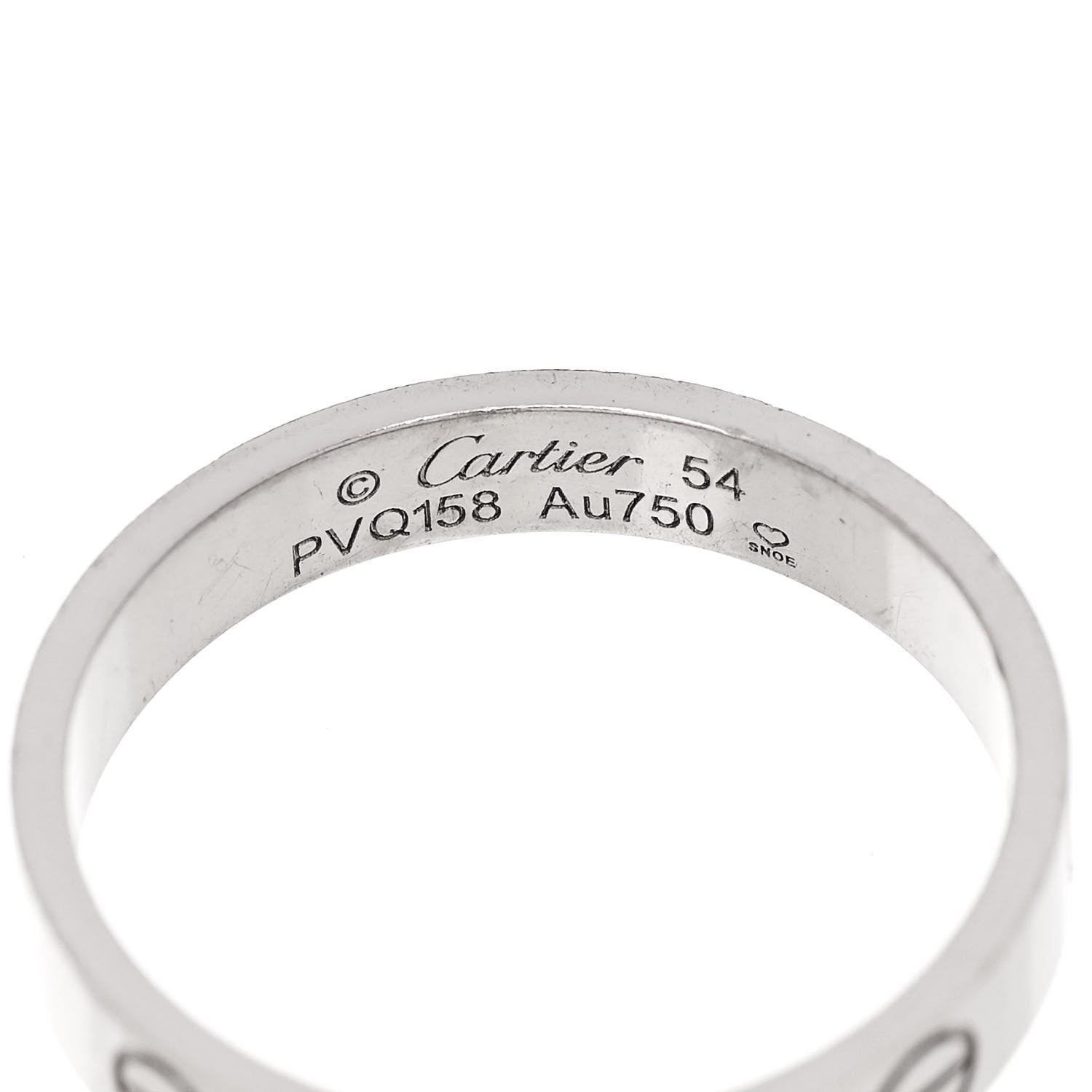 Cartier 18K White Gold 3.5mm LOVE Wedding Band Ring 54 6.75 4 of 5