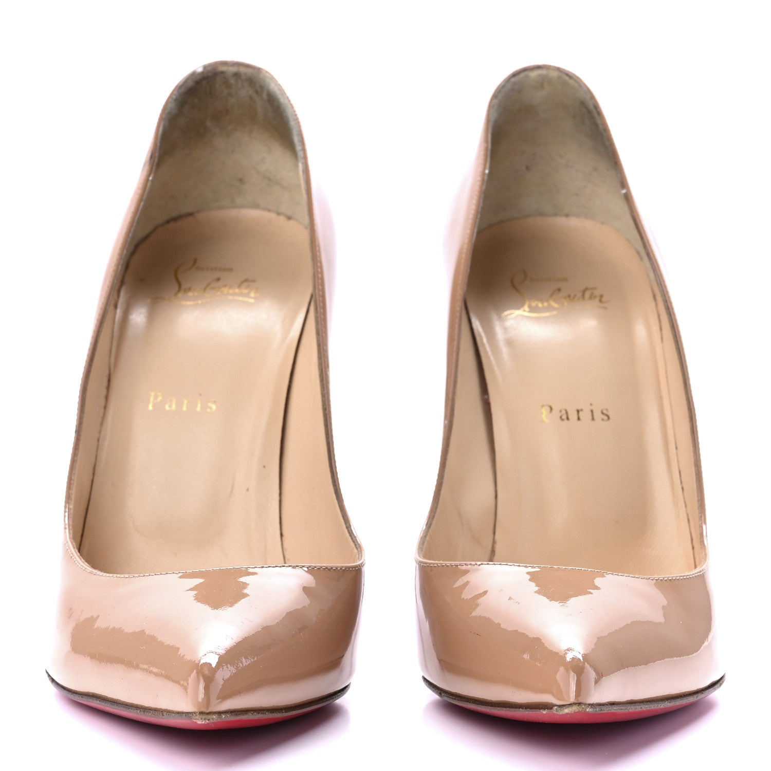 Christian Louboutin Patent Pigalle Follies 100 Pumps 40 Nude 2 of 7