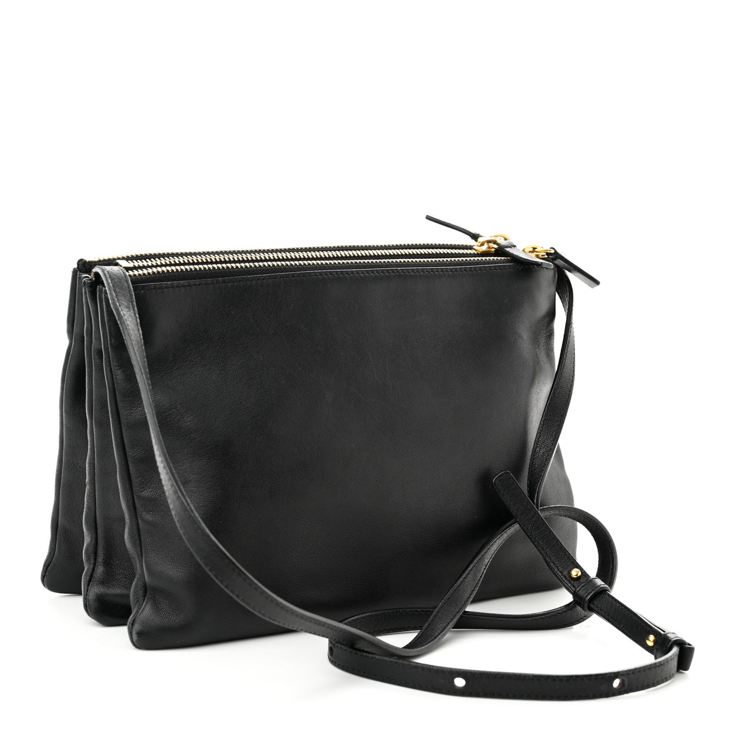 Lambskin Small Trio Crossbody Bag Black