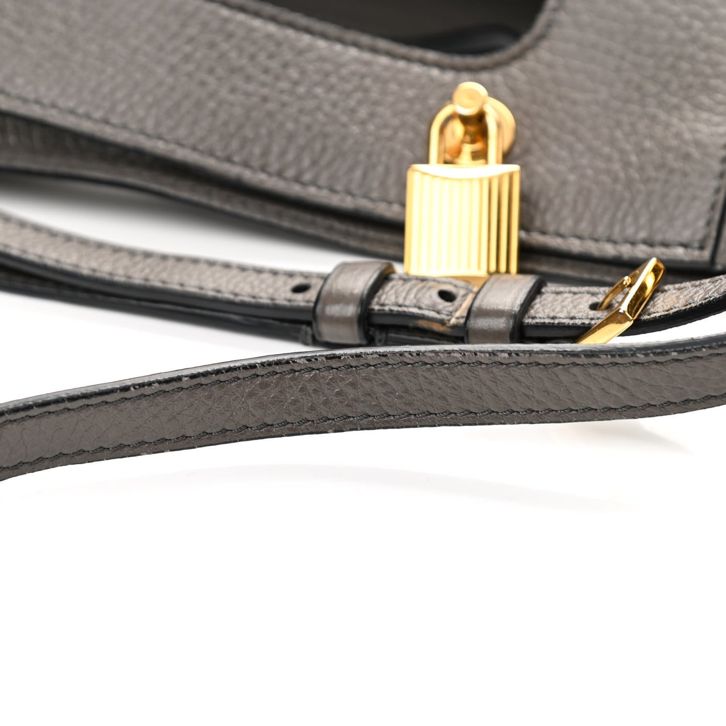 Grained Calfskin Alix Padlock Zip Tote Graphite