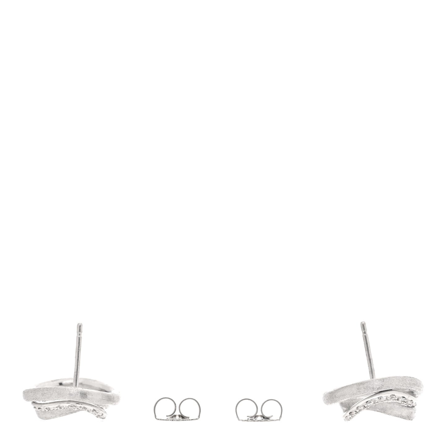 18K White Gold Diamond Jaipur Link Stud Earrings