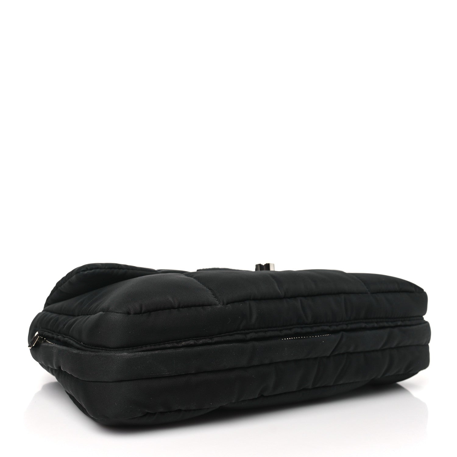 Prada Tessuto Nylon Bomber Sound Chain Flap Shoulder Bag Black 4 of 10