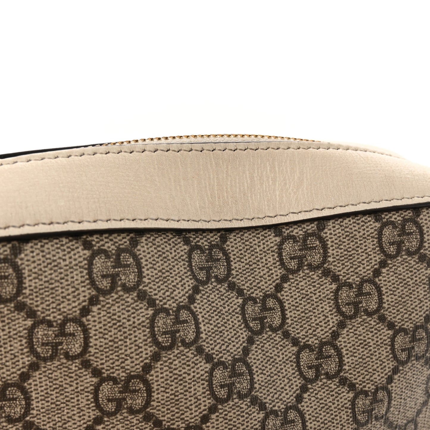 GG Supreme Monogram Small Horsebit 1955 Shoulder Bag Beige Mystic White