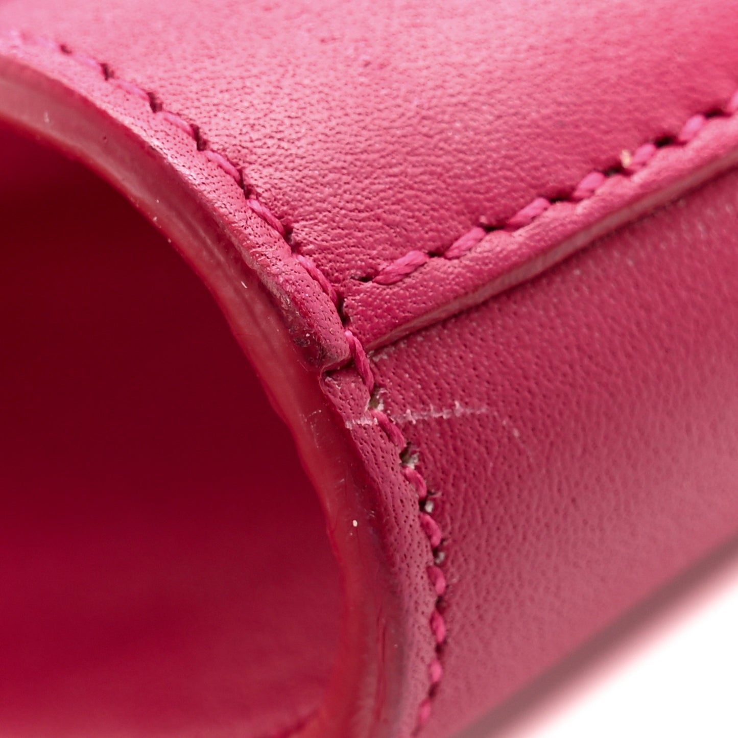 Calfskin Classic Y Ligne Clutch Fuchsia