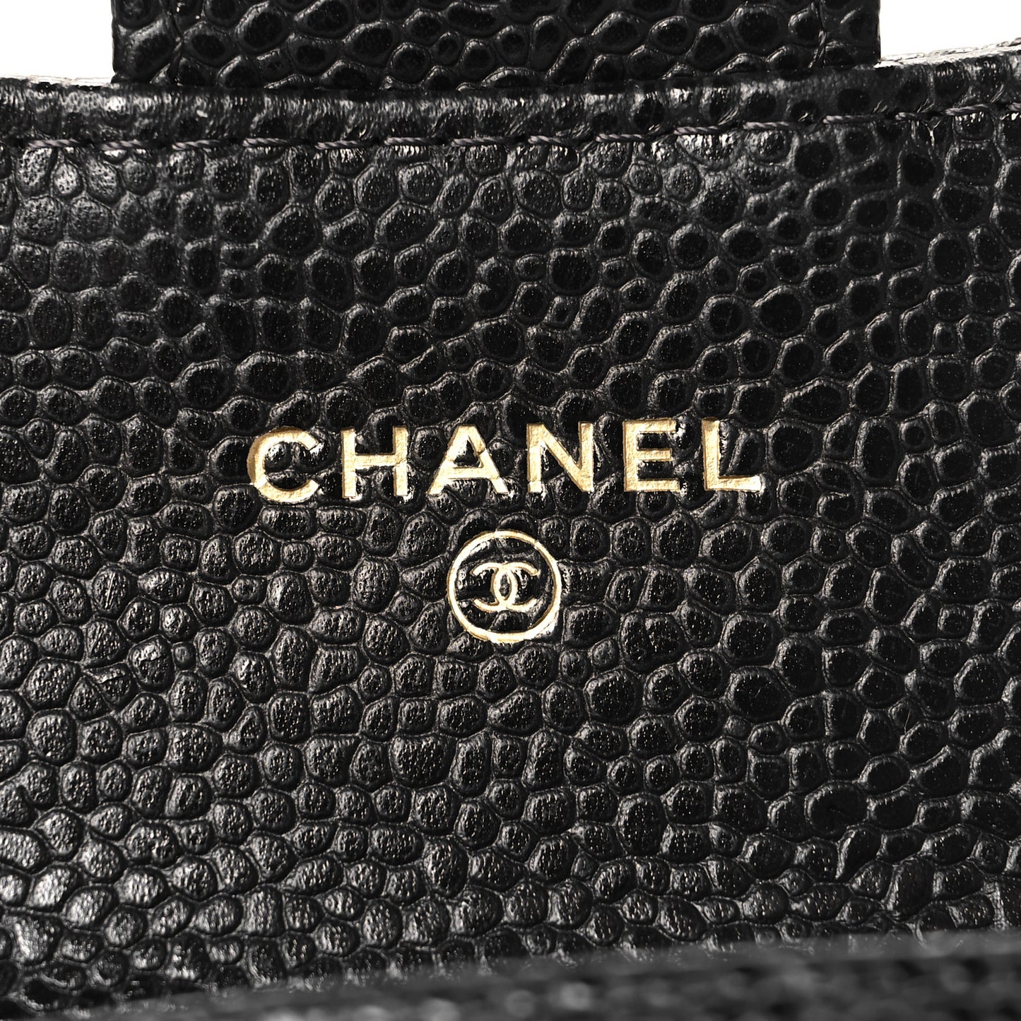 Caviar Quilted Flap Card Holder Wallet Black